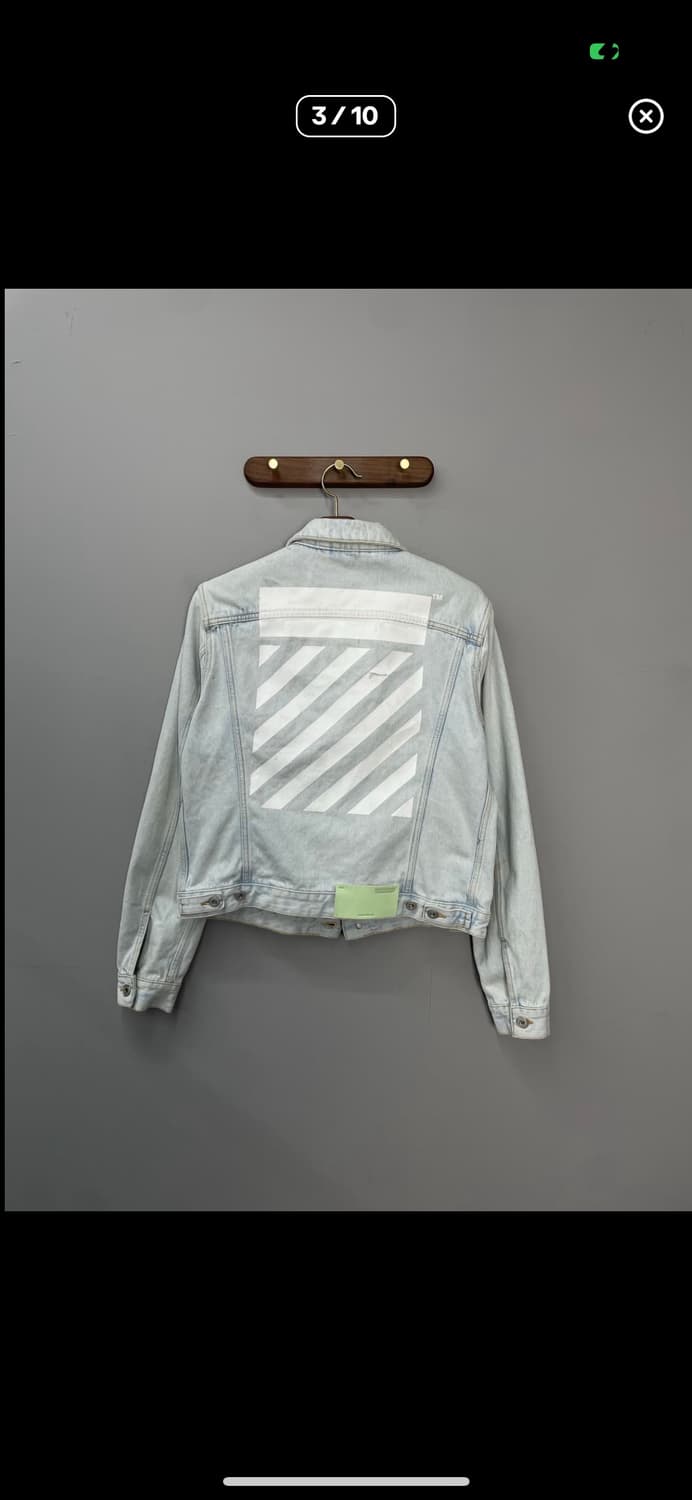 오프화이트 백 디아그 프린팅 데님자켓 A2865 상품이미지3