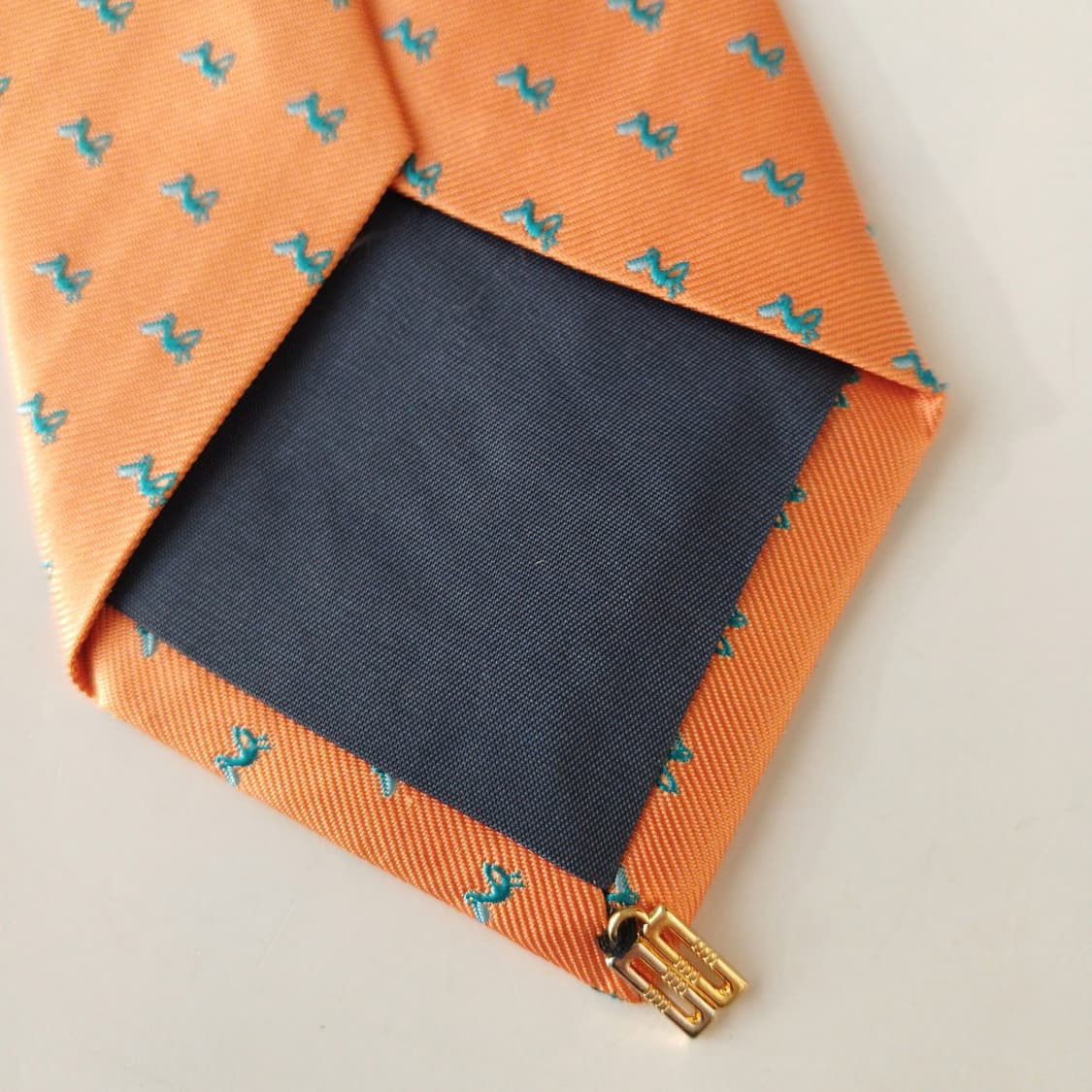 닥스 실크 오렌지 펠리칸 패턴 넥타이 8.3cm A+등급 A19429
 상품이미지7