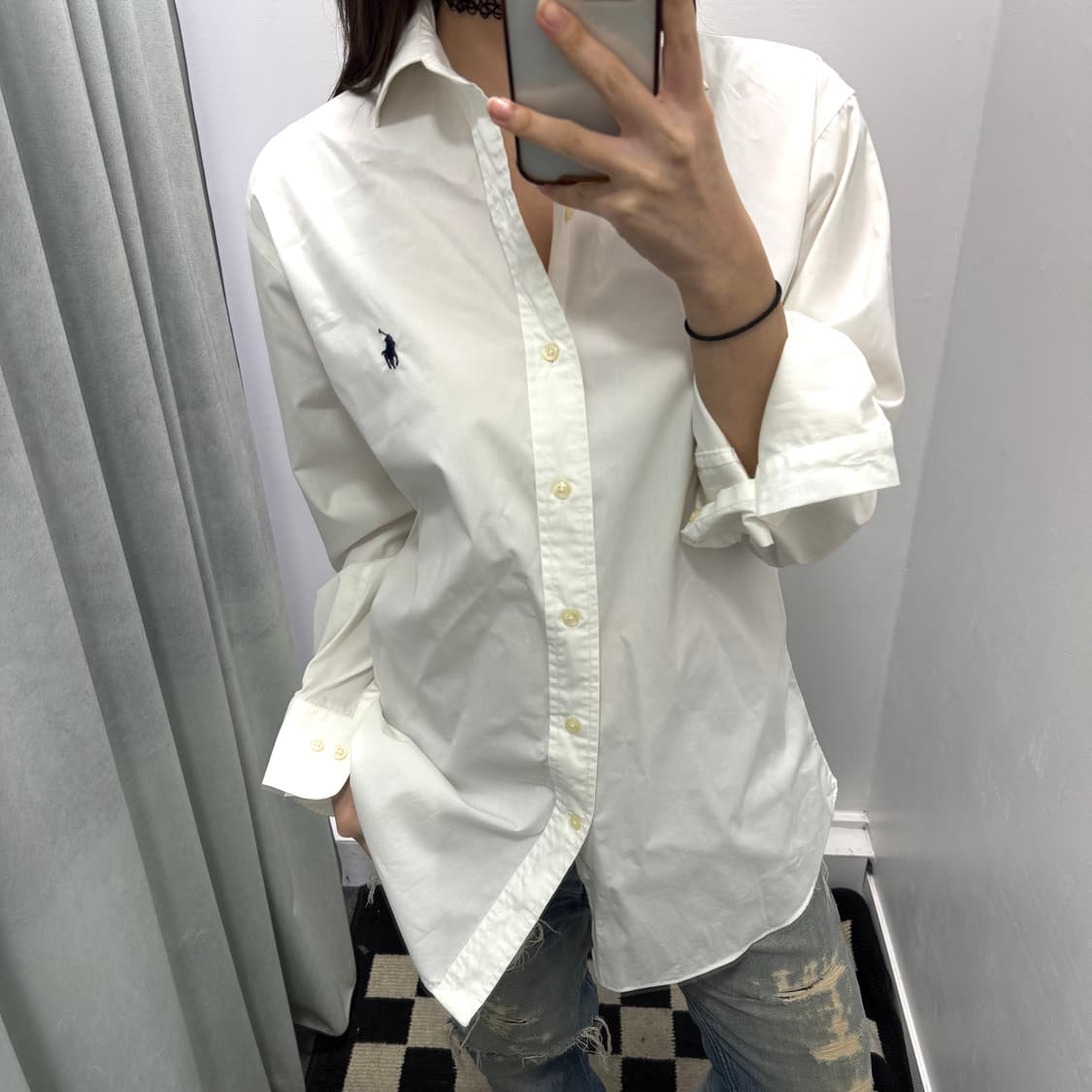 폴로 화이트 이지케어 스트레치 셔츠 상품이미지2