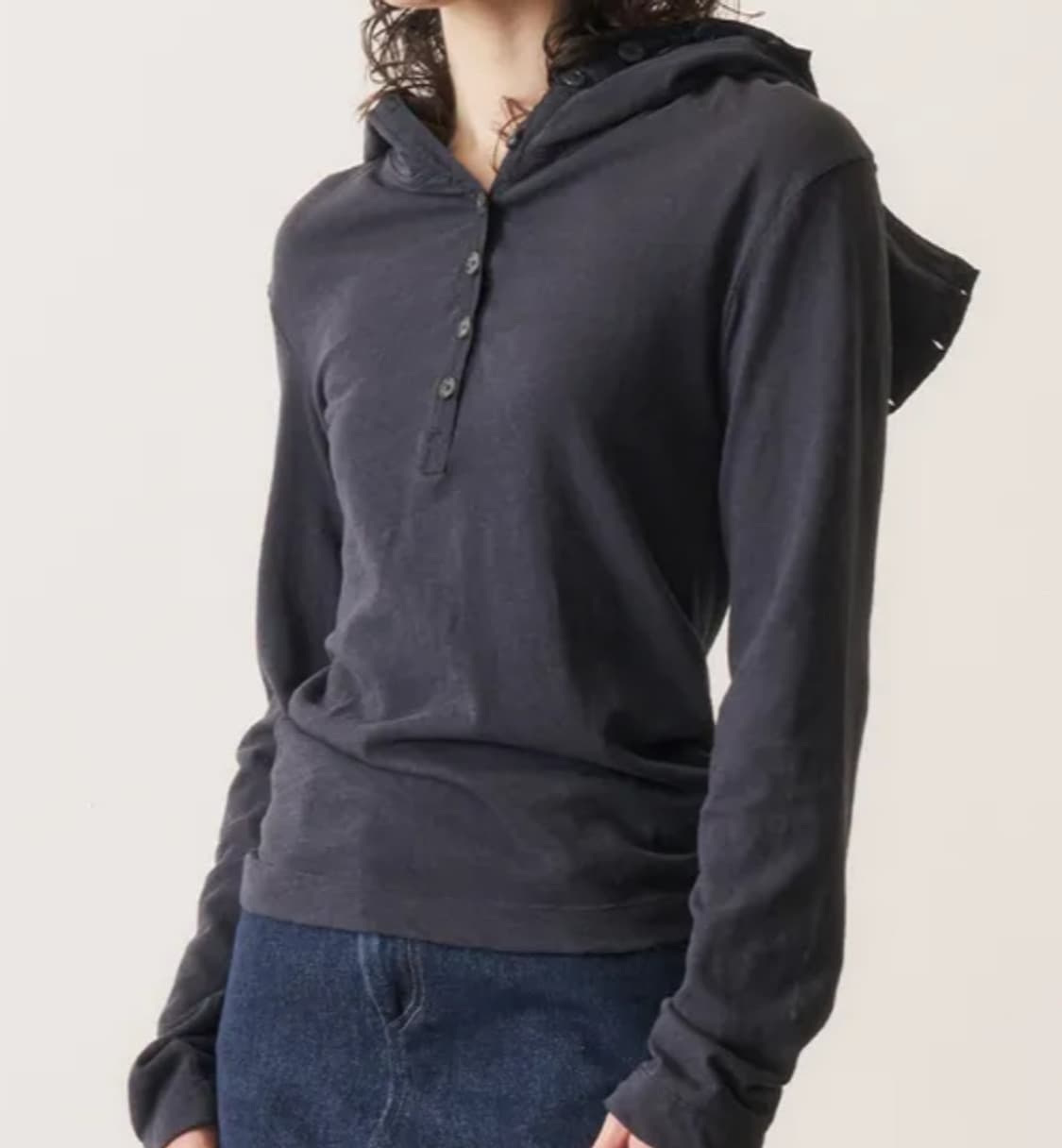 오들리워크샵 Hooded Henley Tee, Washed 상품이미지2