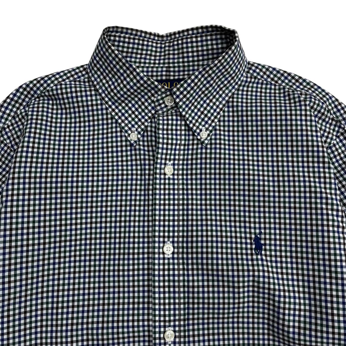 폴로 랄프로렌 네이비포니 고방체크 셔츠 M 상품이미지4