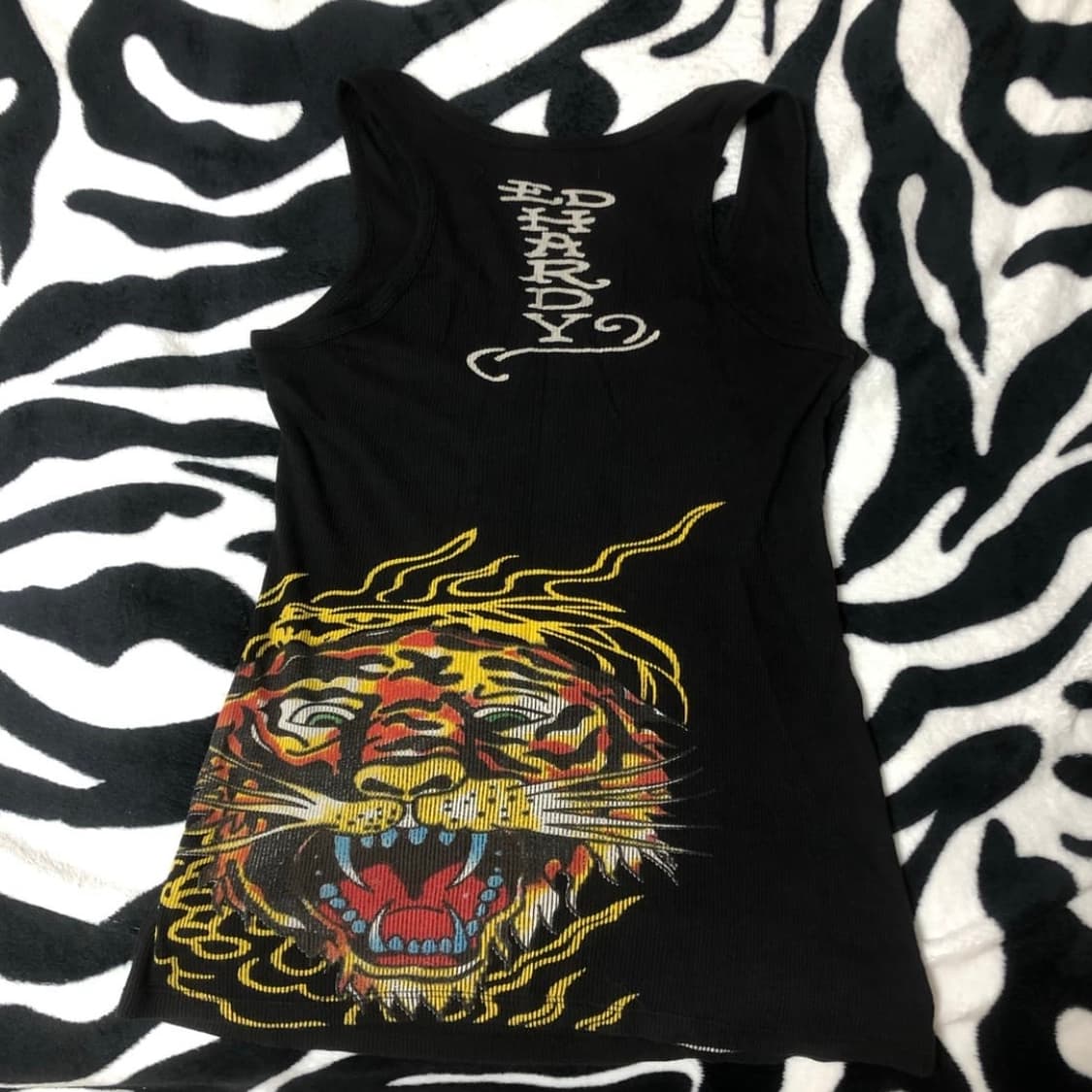 빈티지 에드하디 오네갸루 갸루 호랑이 비즈 나시 슬리브리스 상품이미지2