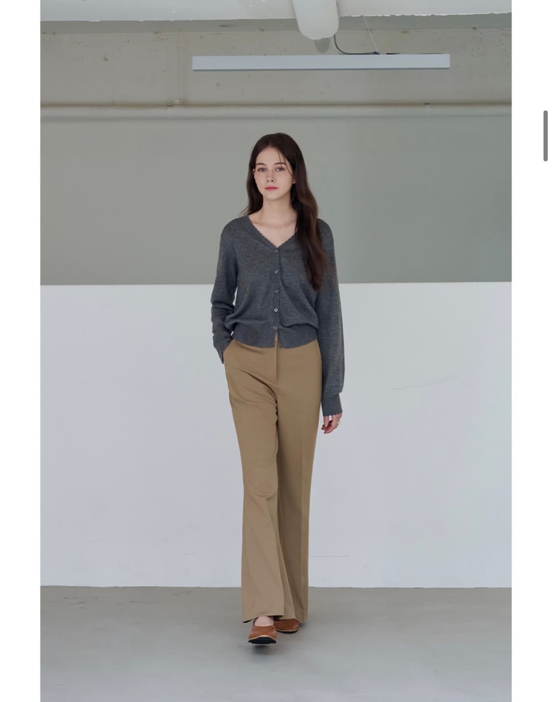 (새상품)(S) 드로우핏 우먼 컴피 울 슬림 부츠컷 슬랙스 [BEIGE] 상품이미지5