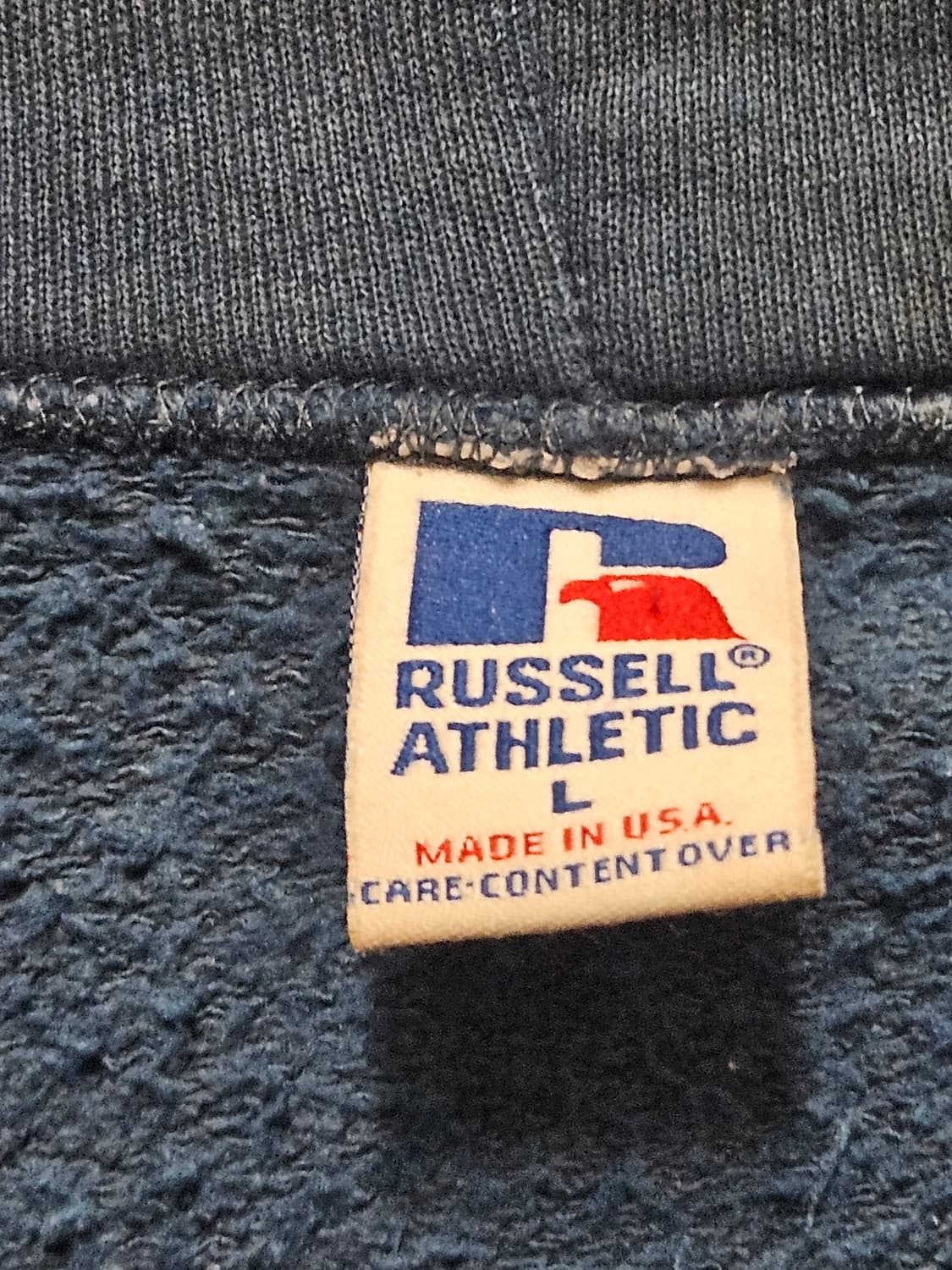 90s Russell Athletic 후드 집업 네이비 상품이미지5