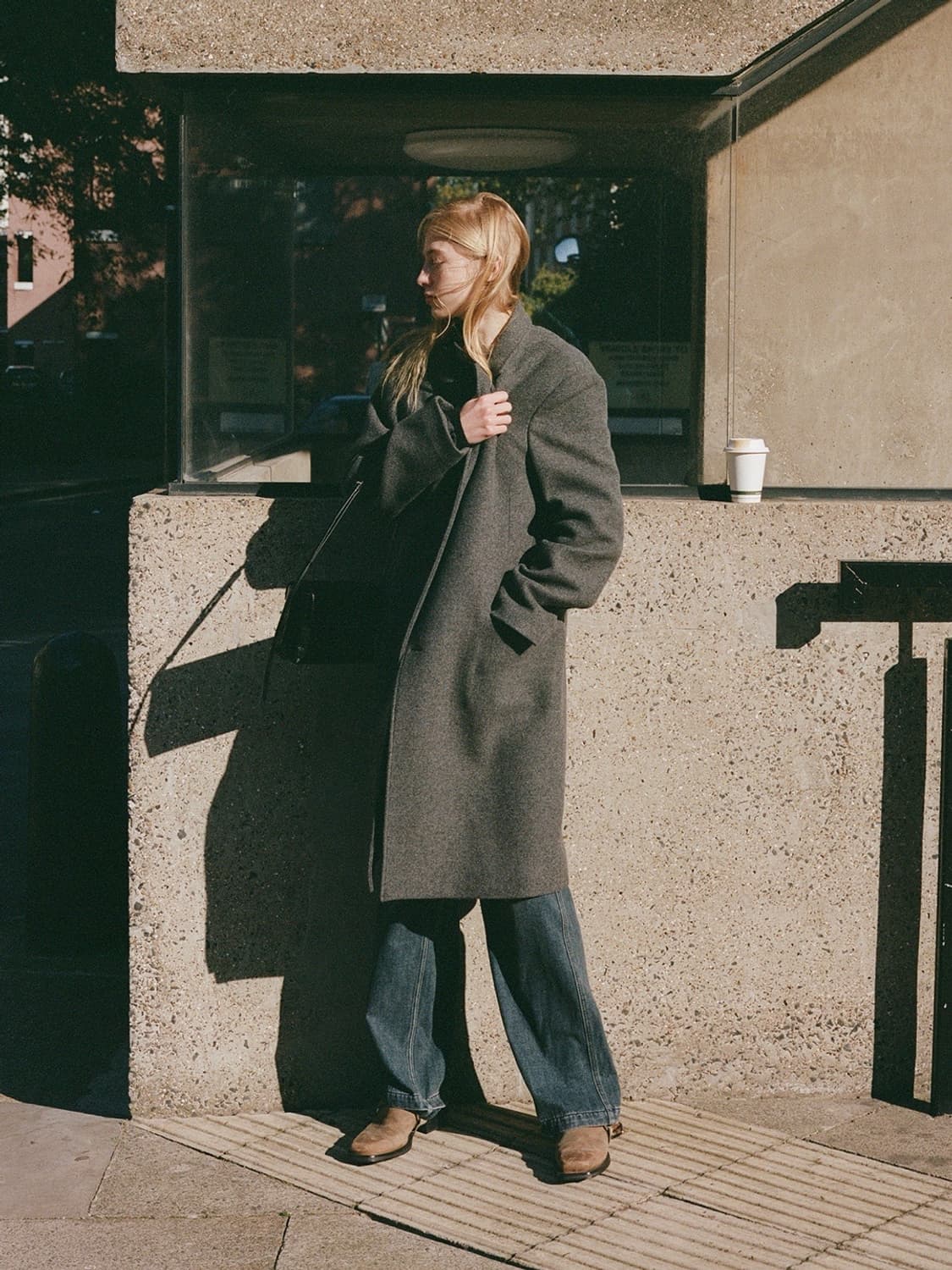 로우클래식 차콜 그레이 코트 S 상품이미지8