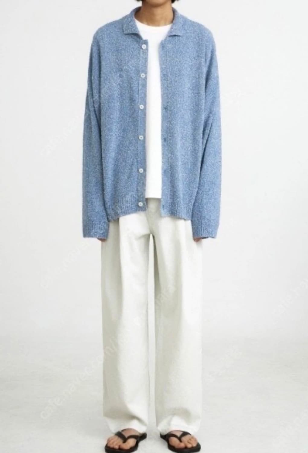 유스 youth 니트 카라 가디건 블루 상품이미지1