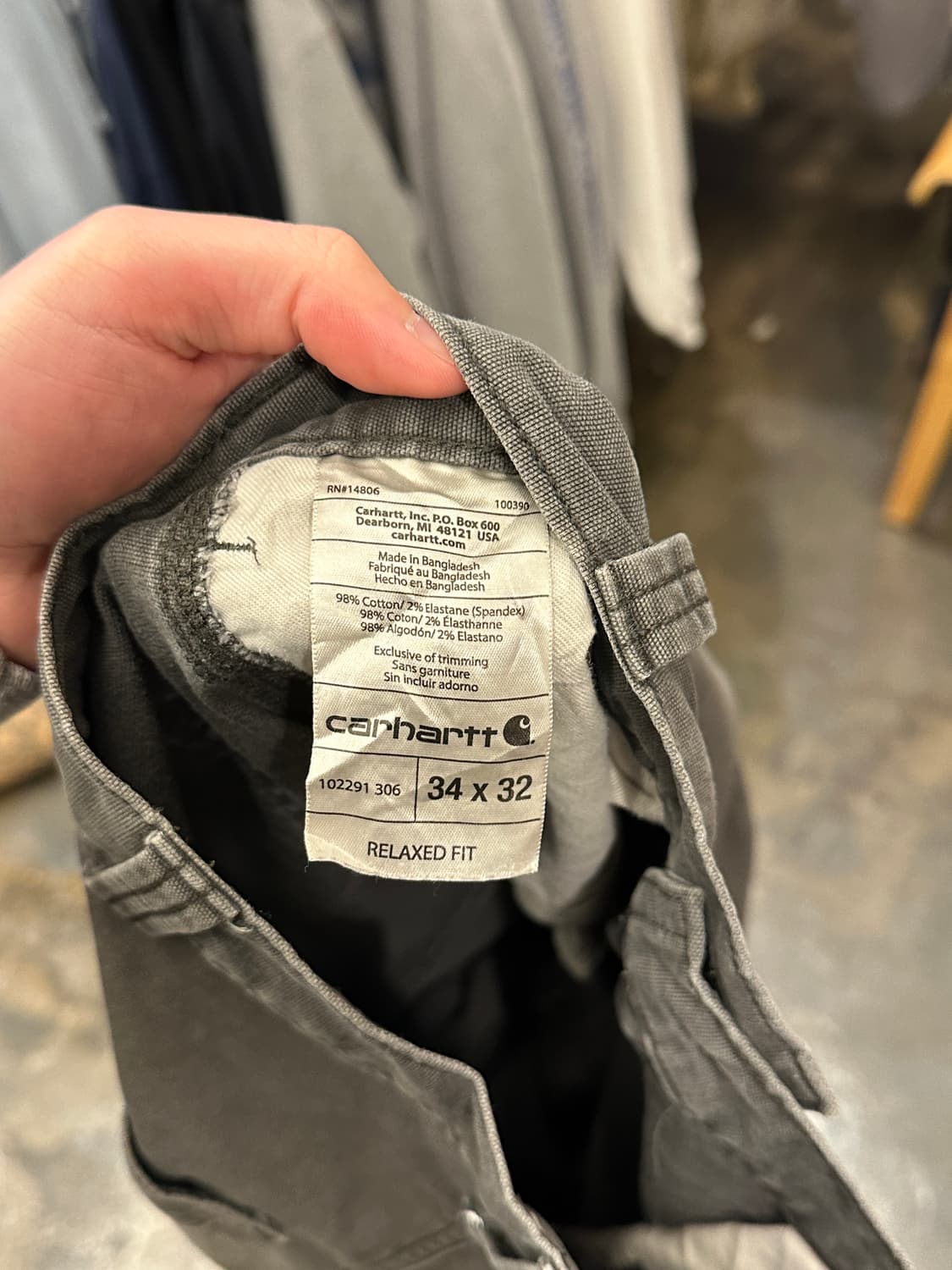칼하트 릴렉스핏 워크팬츠 34x32 상품이미지4