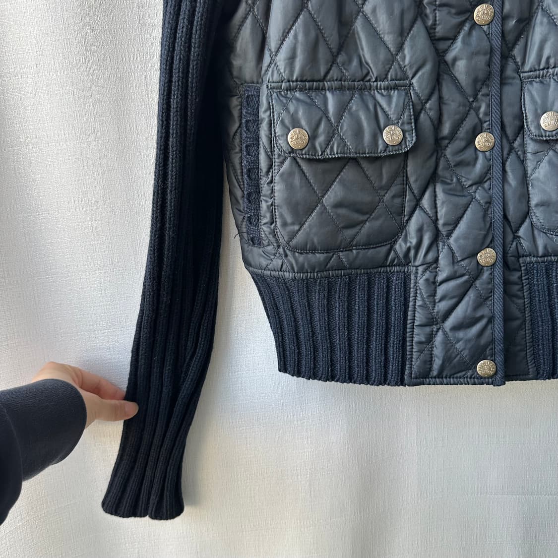 랄프로렌 폴로진스 퀼팅 니트 자켓 네이비 S 상품이미지3