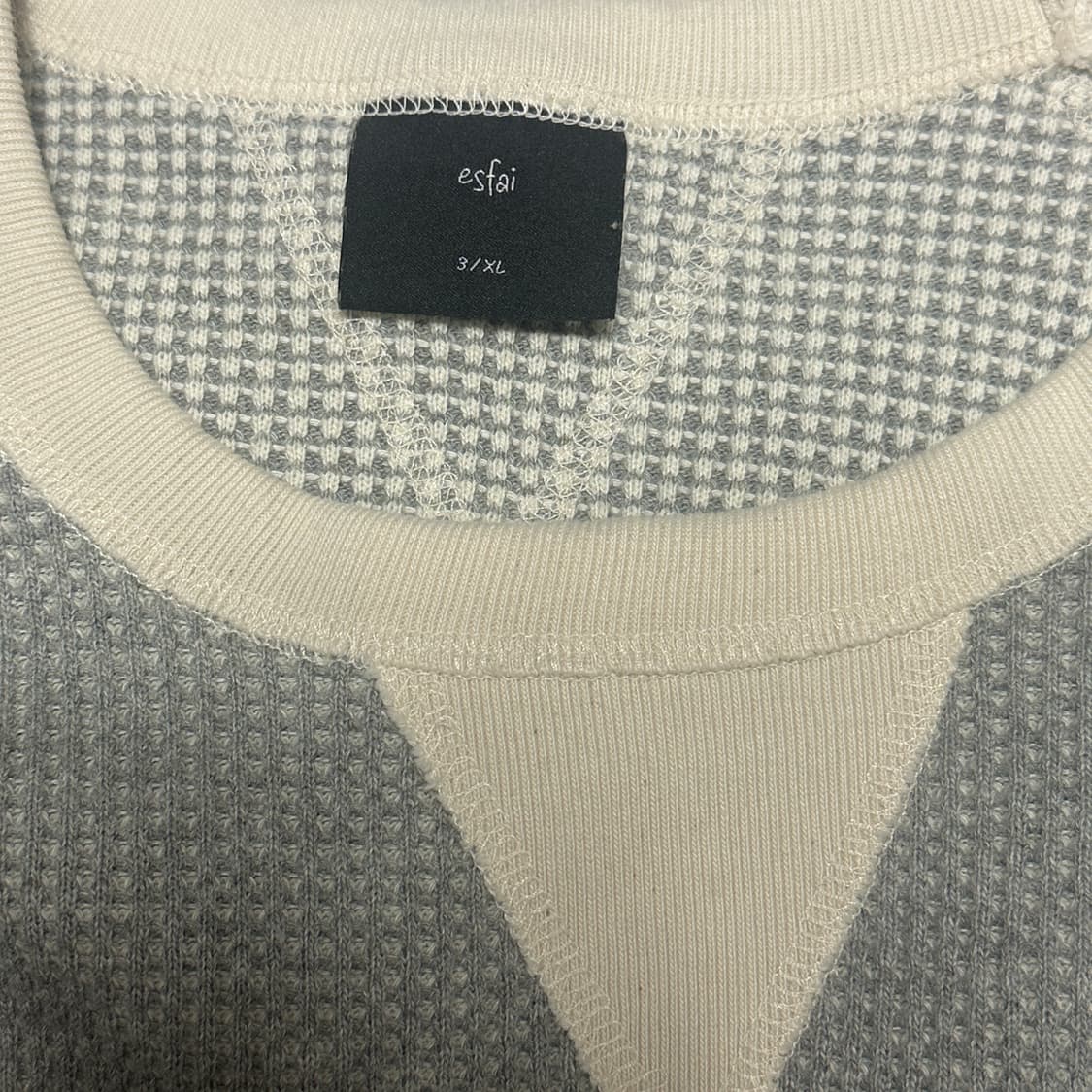 XL 에스파이 와플 크루넥 그레이 상품이미지3