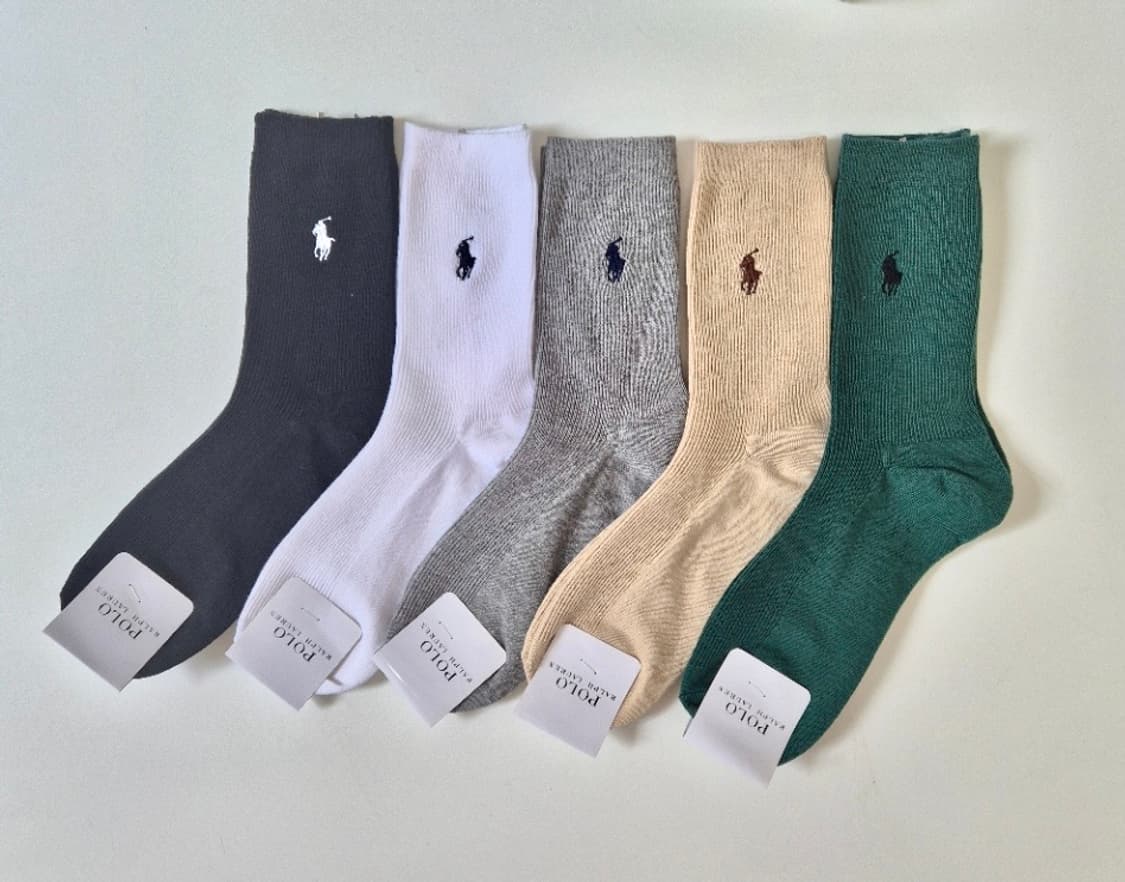 폴로 랄프로렌 갑종골지 자수 양말 3켤레 화이트 남녀공용 새상품 상품이미지3
