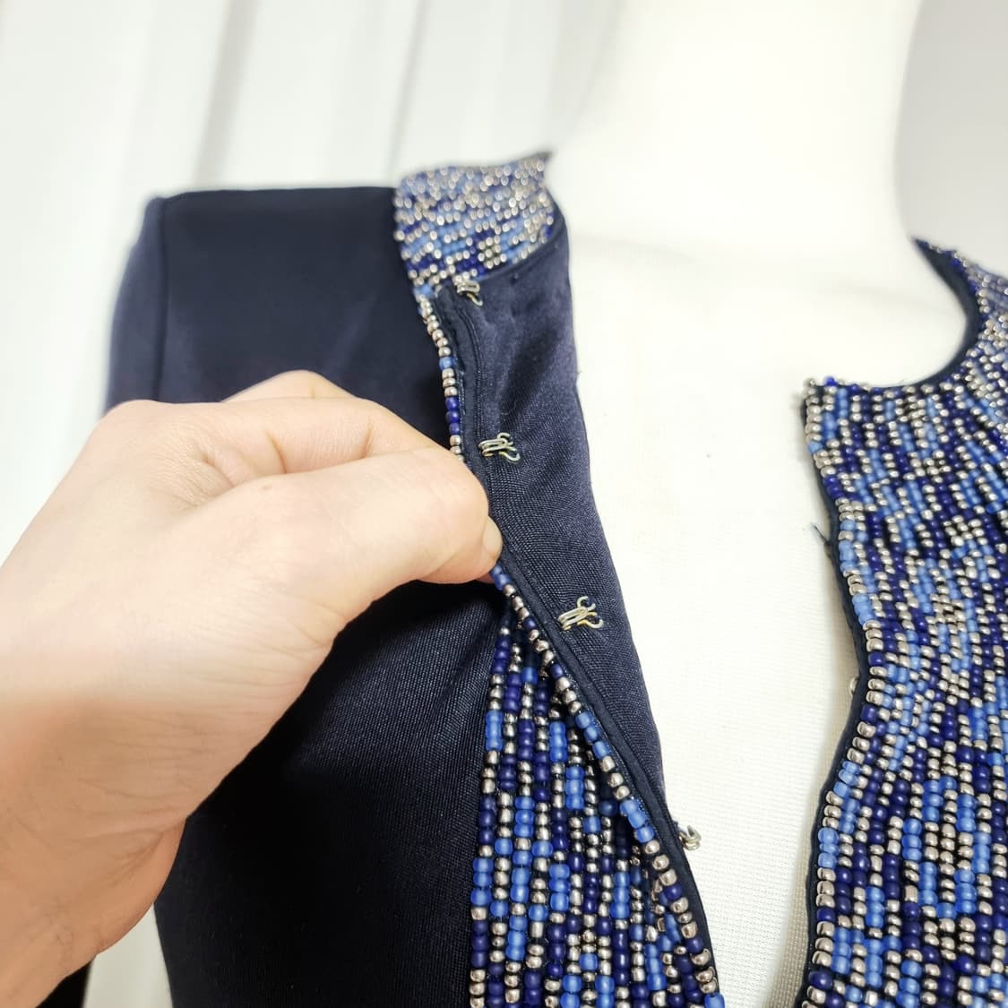 토리버치 비즈장식 실크100% 드레스 원피스 (44~날씬55) 상태최상 상품이미지7