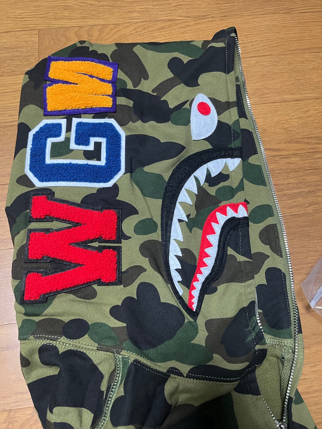 새상품 베이프 샤크후드 녹계 L 상품이미지2