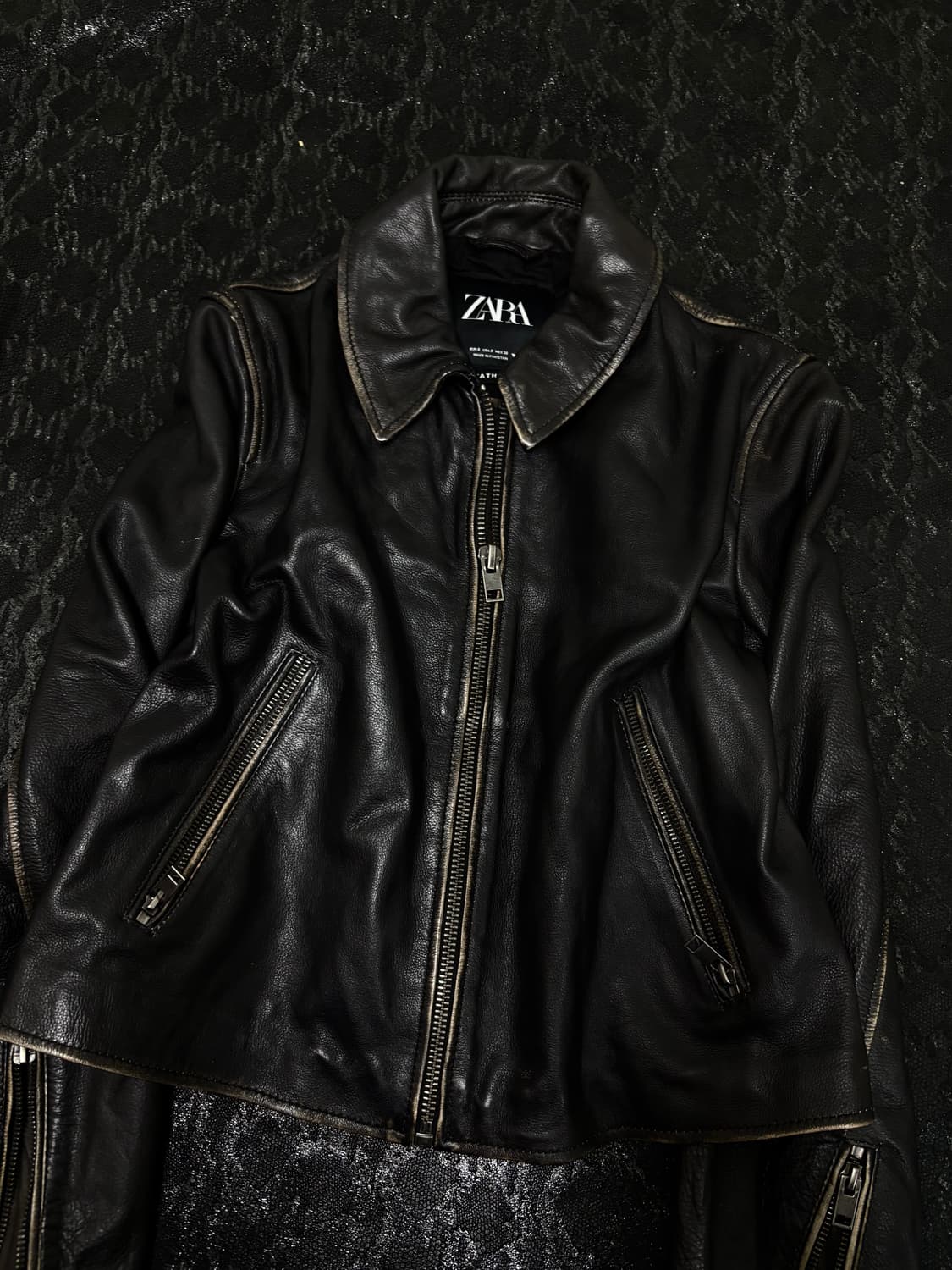 “Vintage” Y2K Vintage Washed Leather Jac 상품이미지9