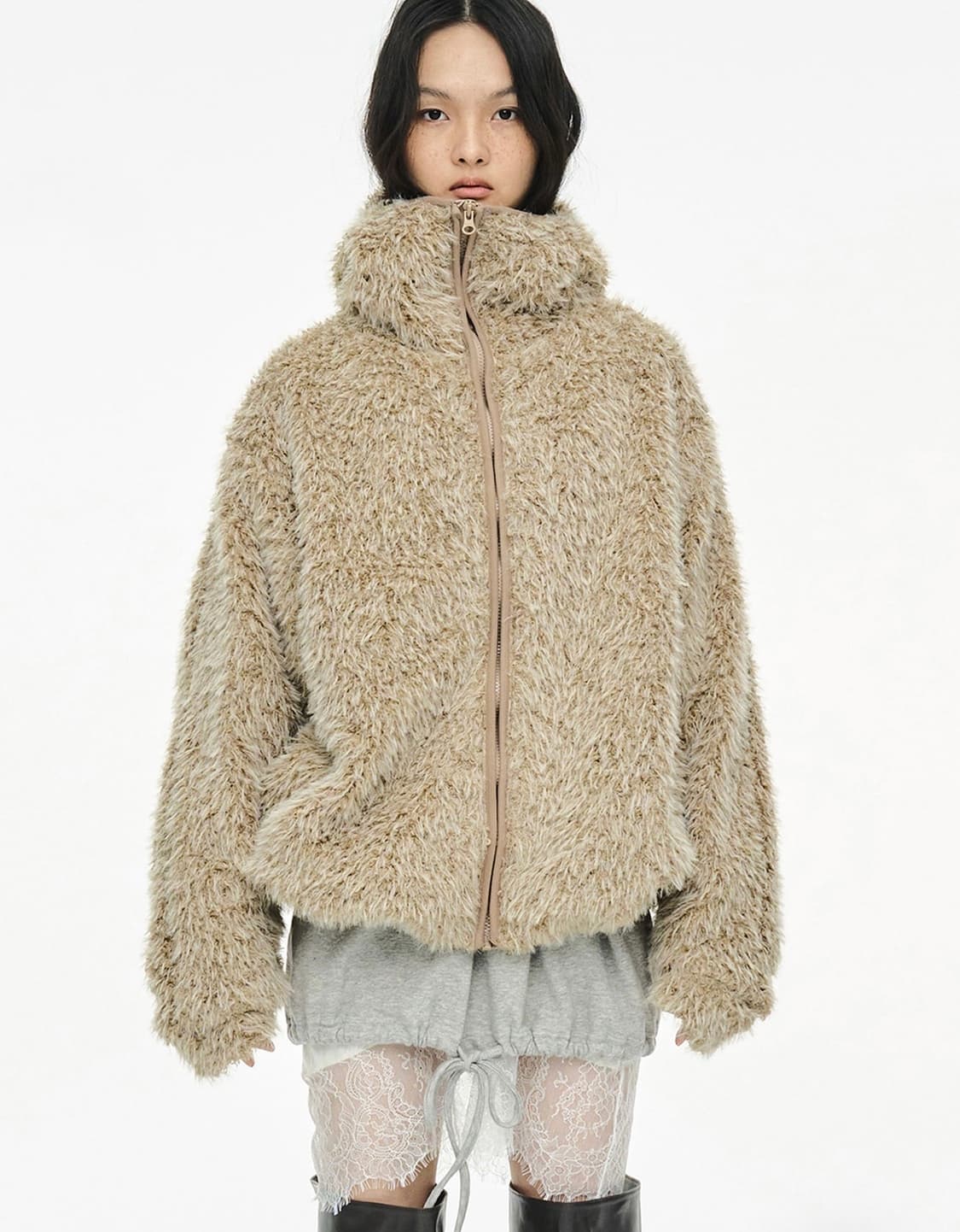 세릭 바라클라바 집업 베이지 상품이미지1