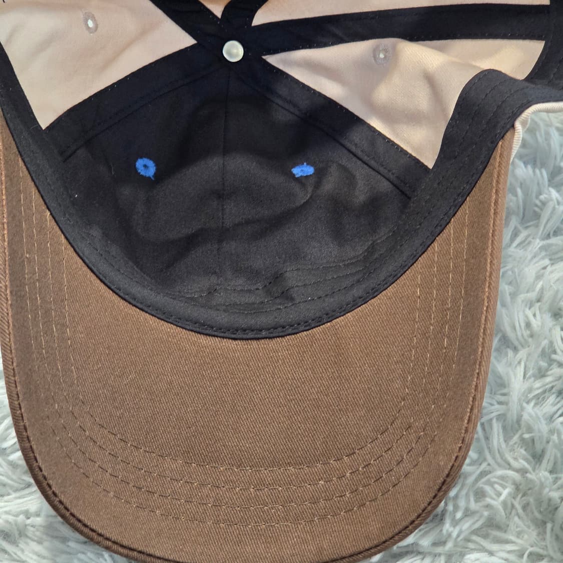 L6-9:m.m.a 코튼 배색 캡 베이지 블루 브라운(57-59) 상품이미지8