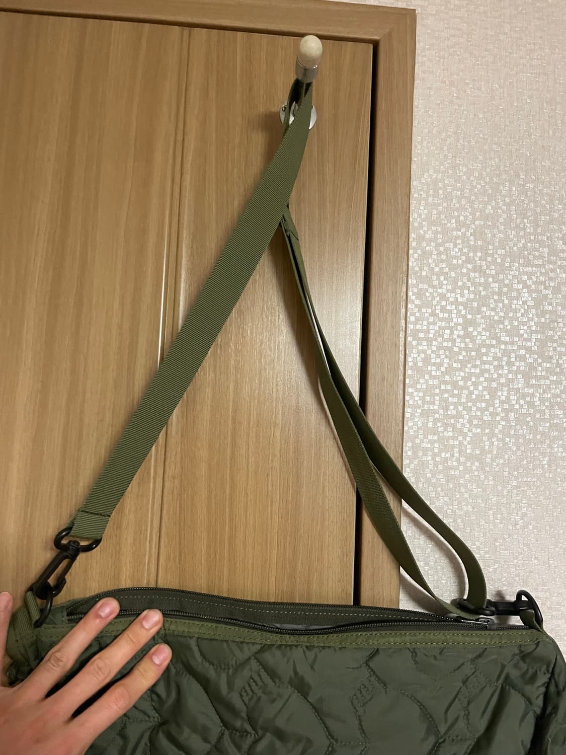 휴먼메이드 가방(퀼팅 본삭) 올리브 드랩 컬러 상품이미지5