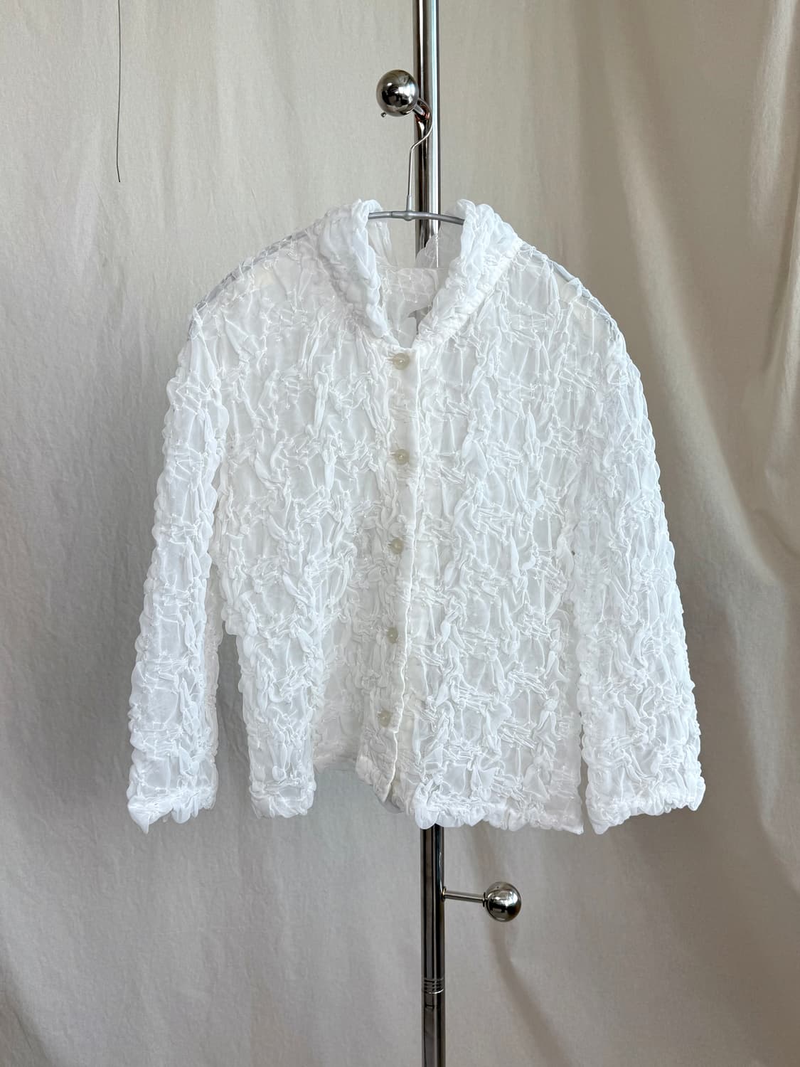 링클 시스루 블라우스 상품이미지1