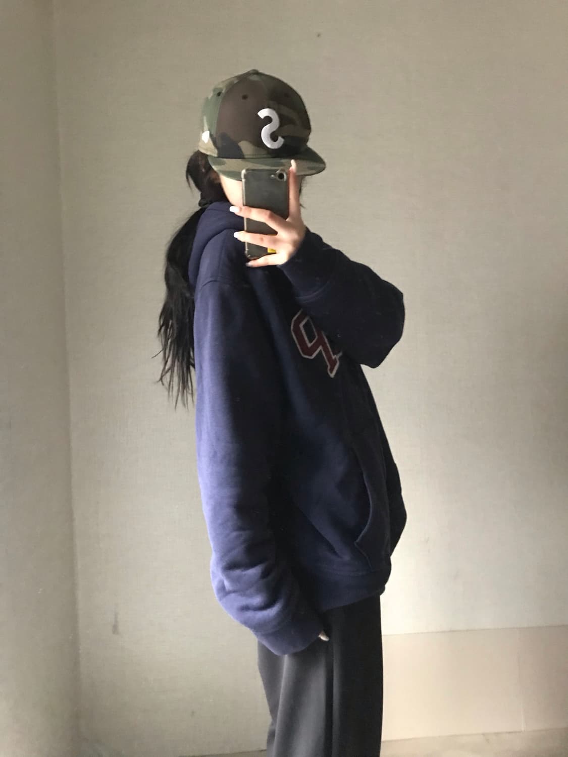 갭 네이비 보아퍼 후드집업 상품이미지3