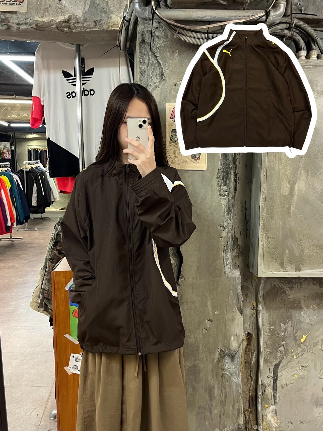 퓨마 바람막이 브라운 XL #csz1385 상품이미지1