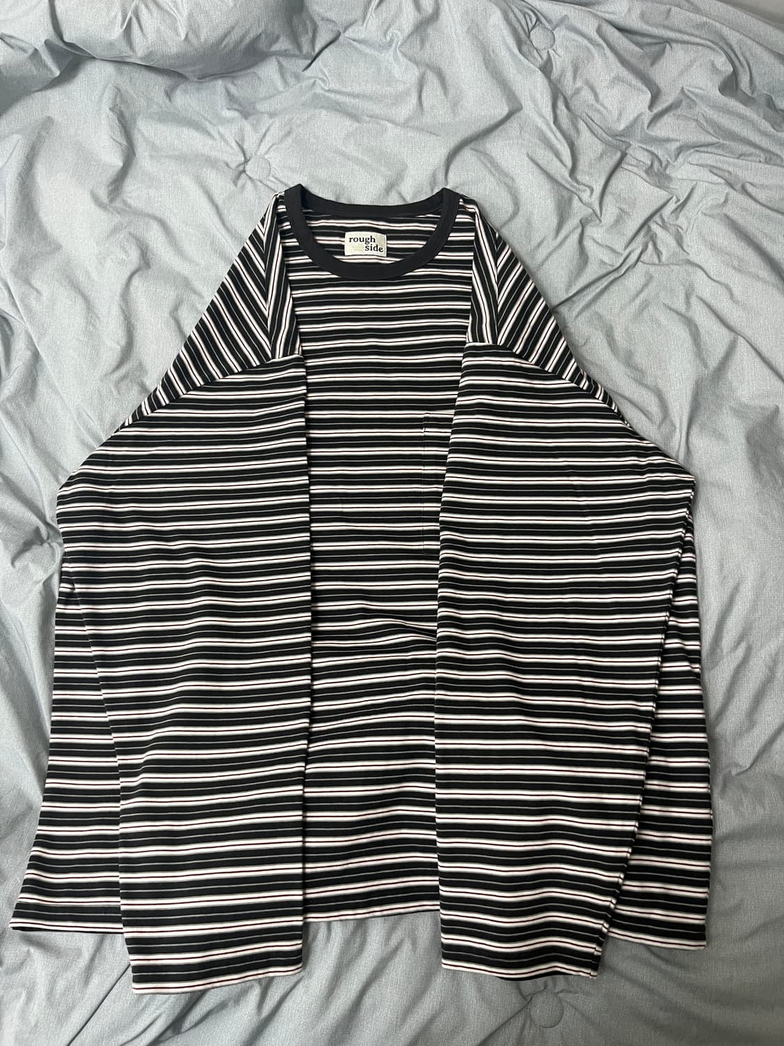 러프사이드 / 멀티 스트라이프 롱슬리브 차콜 / 3 상품이미지1