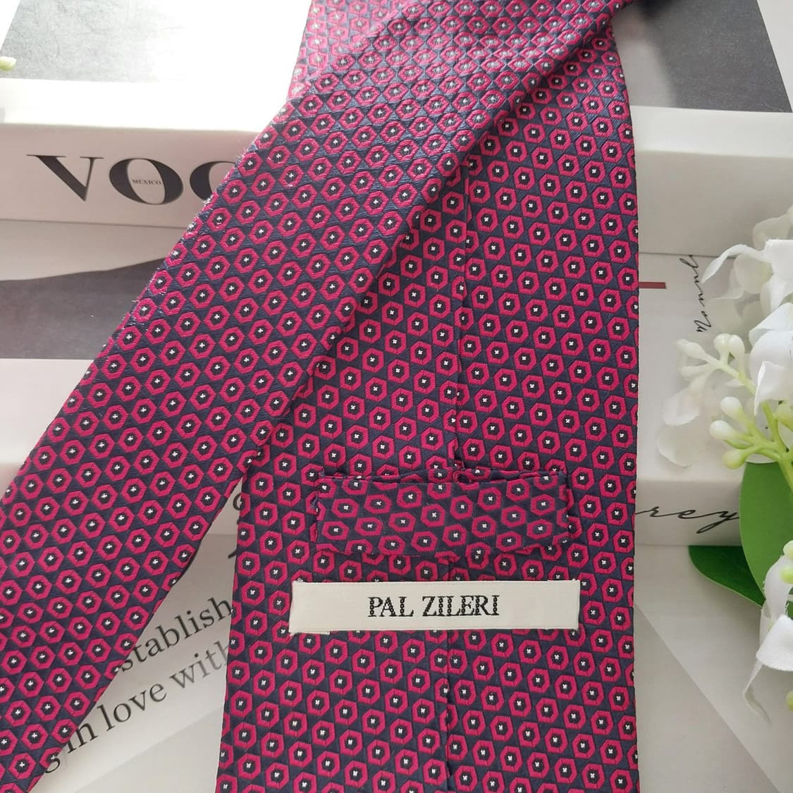 빨질레리 실크 레드 패턴 넥타이 9.2cm A+등급 K1817
 상품이미지6