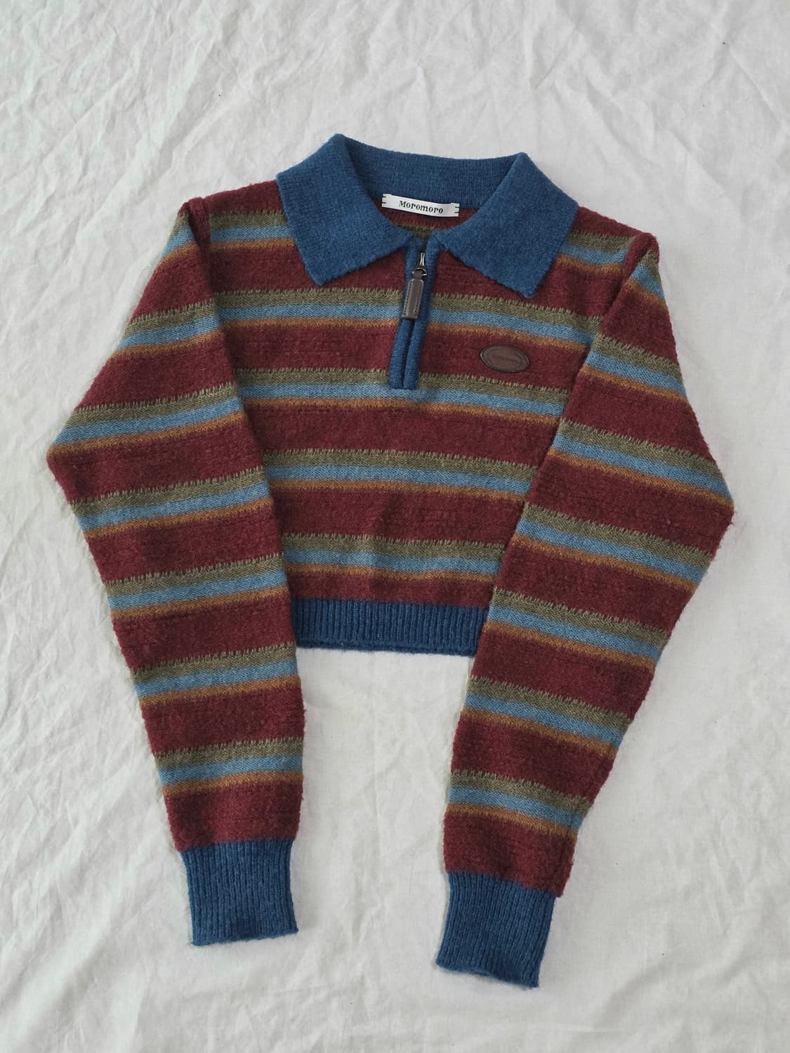 Moromoro 모로모로 스트라이프 크롭 니트 상품이미지2