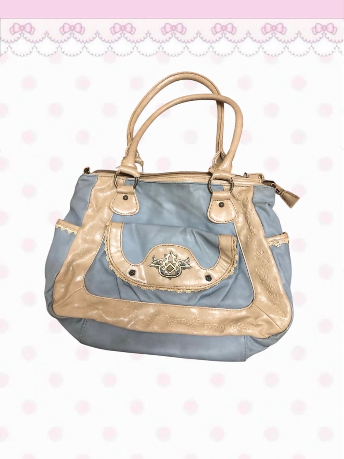 엑시즈팜 오네갸루 애쉬 블루 금장 중세 숄더 토트백 히메갸루 상품이미지2