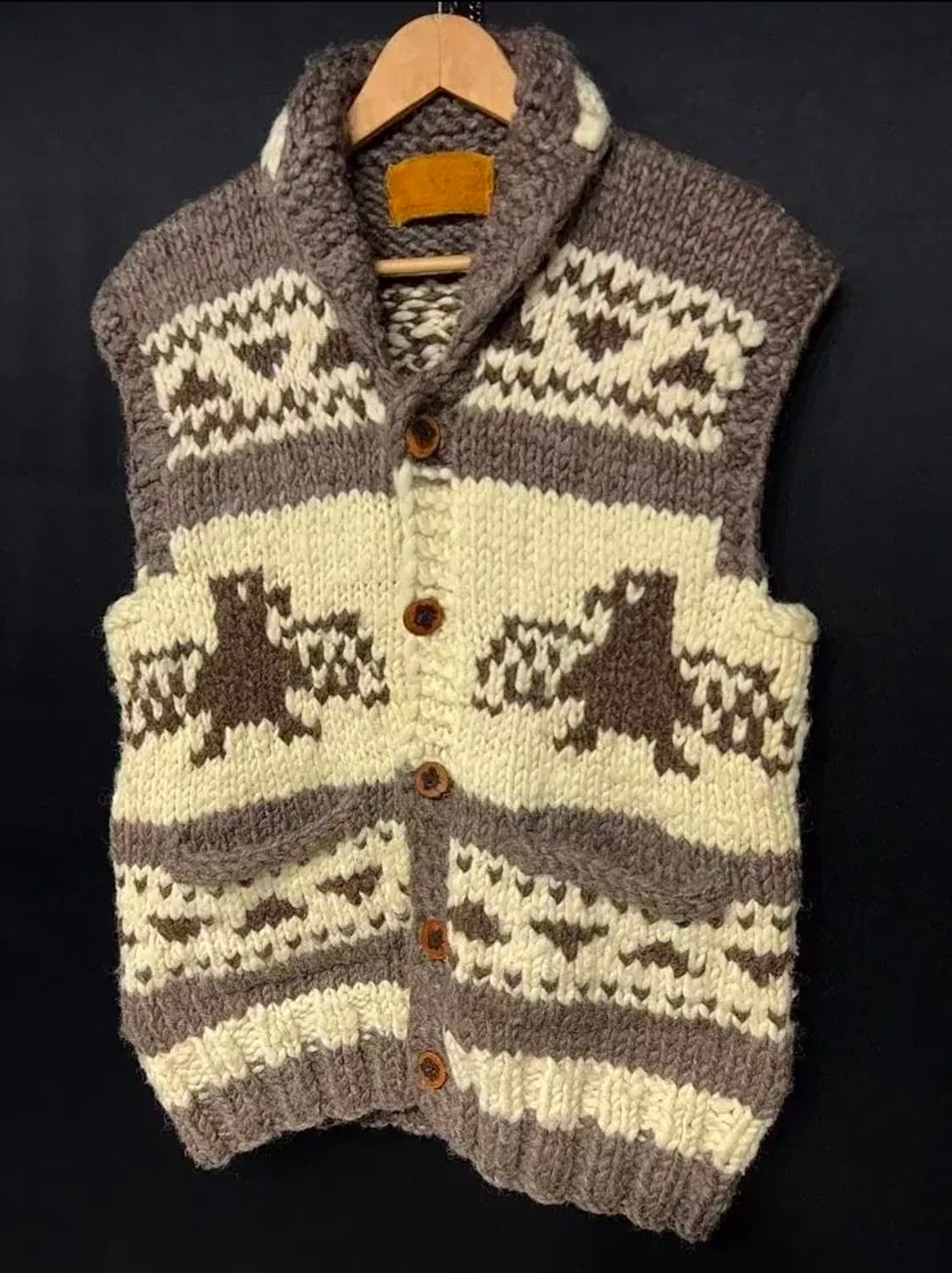 캐나다 코위찬 양털 스웨터 베스트 상품이미지4