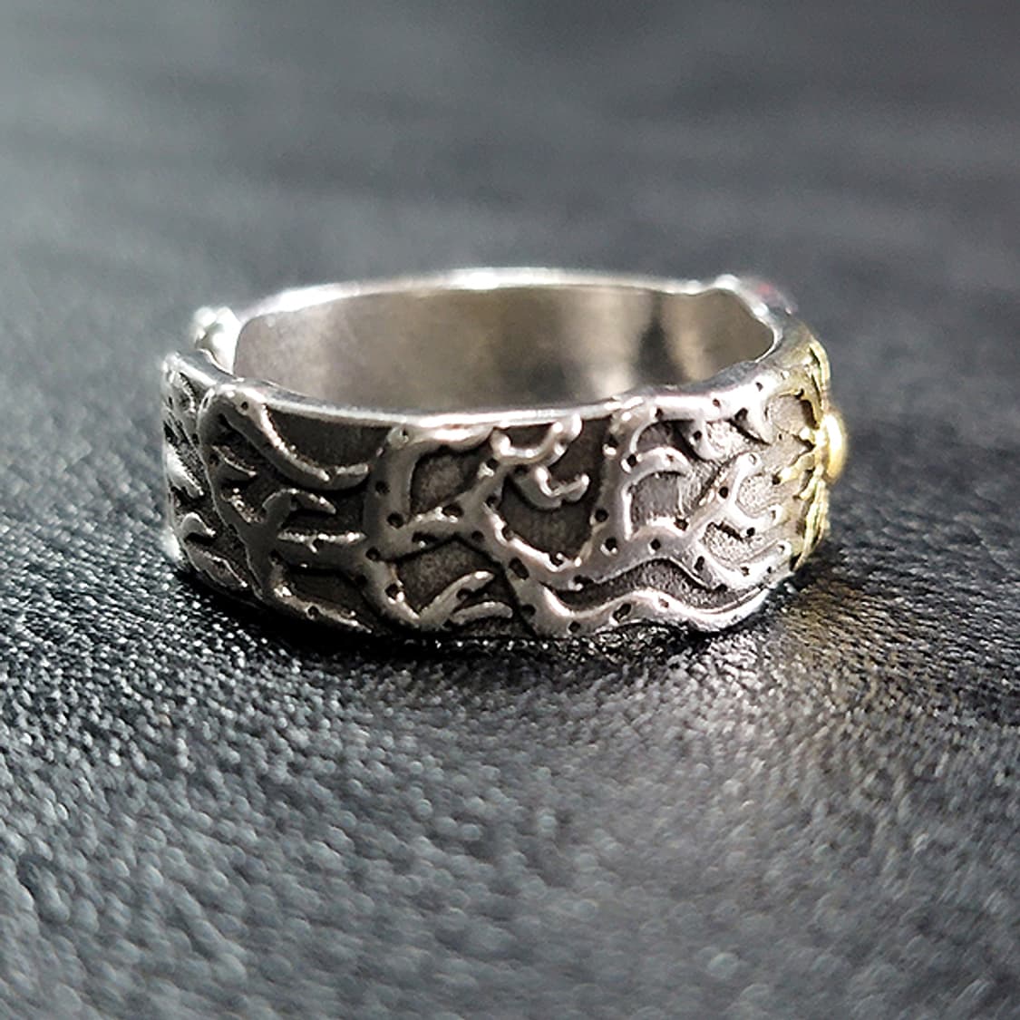 Ignael 백동 남자 엔틱 빈티지 명품 고대 양각 태양 반지 상품이미지2