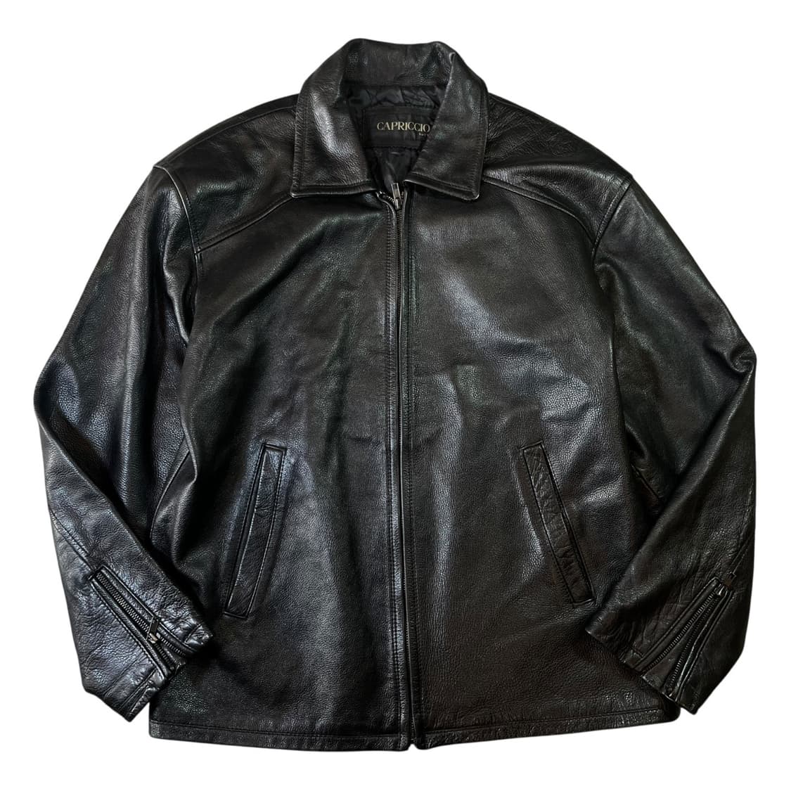 CAPRICCIO 빈티지 소가죽 레더 자켓 상품이미지1