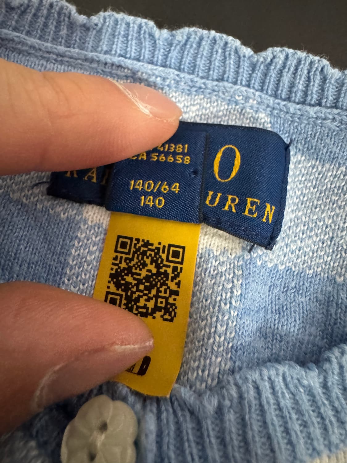 정품 인증!! 폴로 랄프로렌 키즈 깅엄 체크 가디건 140 상품이미지6