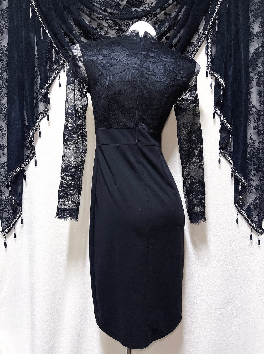 로맨틱고딕 고스로리 펑크 블랙 레이스 시스루 원피스 파티드레스 연말 핀터 상품이미지7