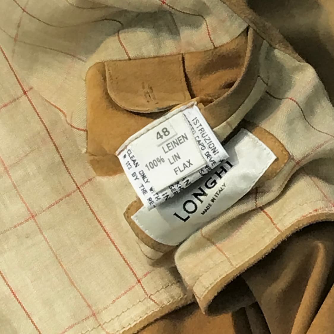 Italy Longhi 베이지 스웨이드 3버튼 자켓 남성 105 사이즈  상품이미지5