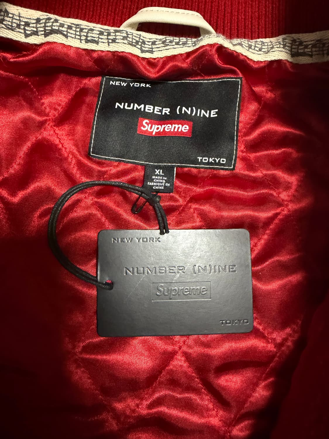 슈프림 x 넘버 나인 x 미키 마우스 바시티 자켓 레드 - 25FW Xl 상품이미지3