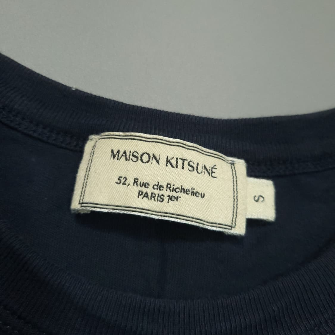 메종키츠네 반팔 티셔츠 S 네이비 상품이미지4