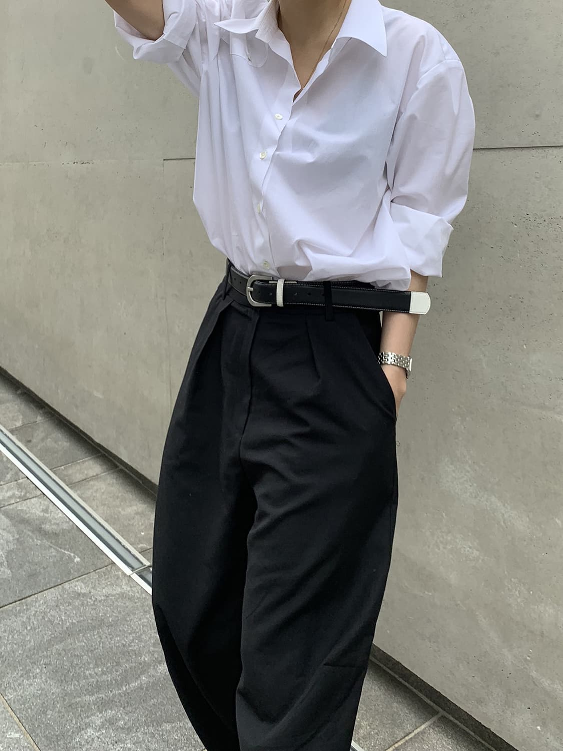 마뗑킴 블랙 화이트 벨트 상품이미지5