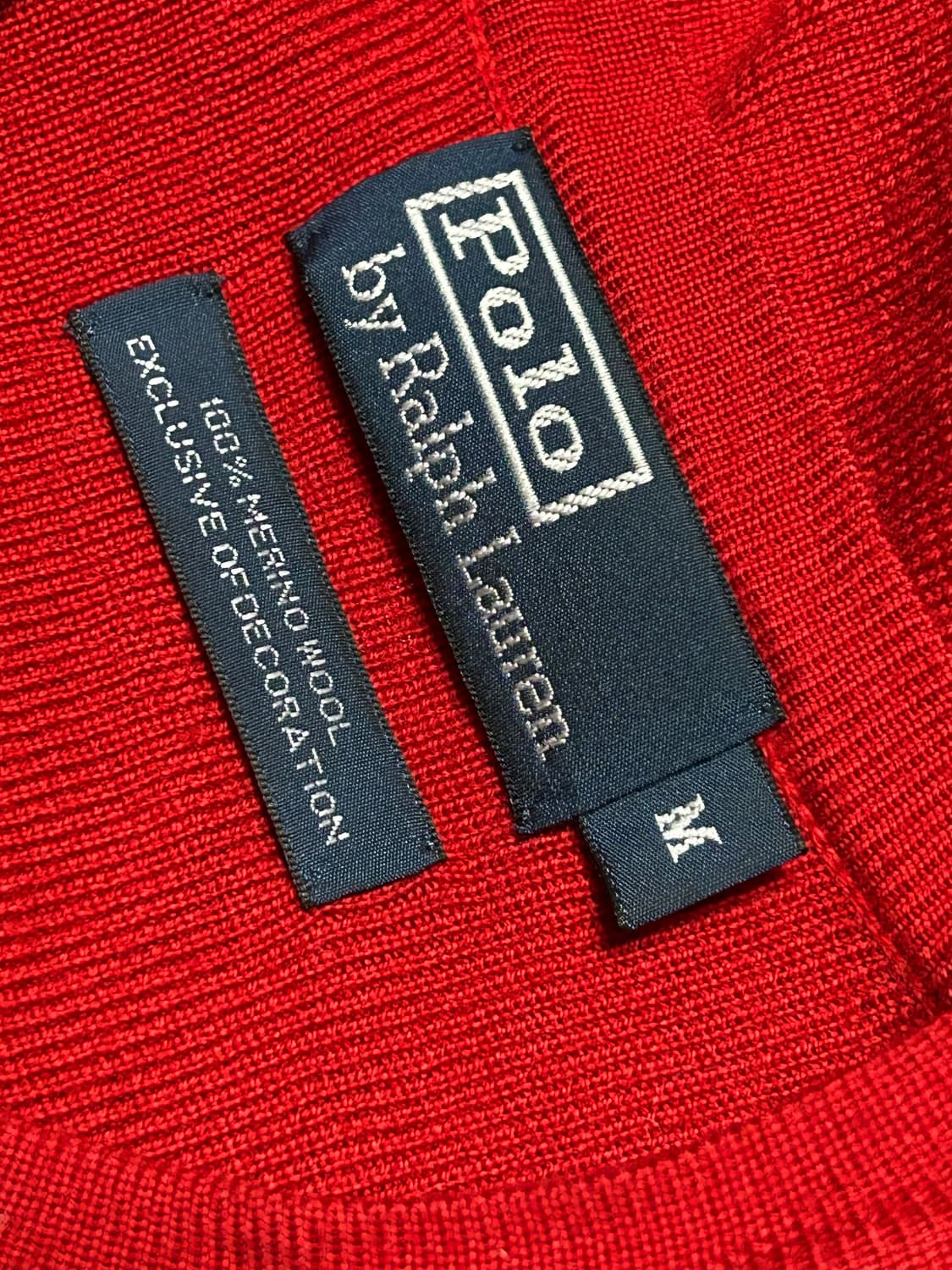 *RARE* 2000s 폴로 치프키프깔 레드 메리노 울 니트 상품이미지2