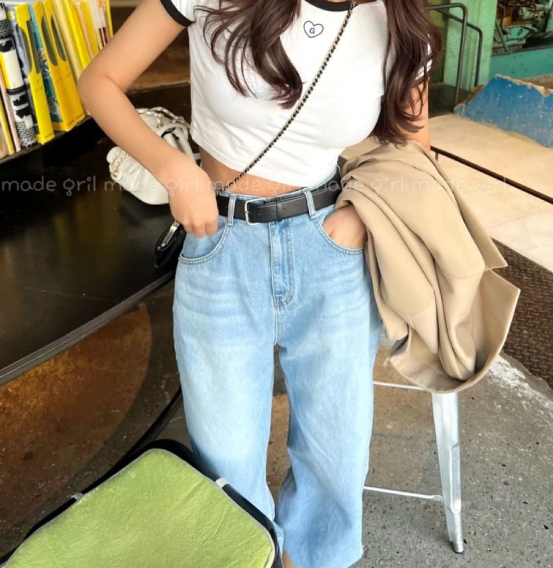 하트 데님팬츠 s 상품이미지3