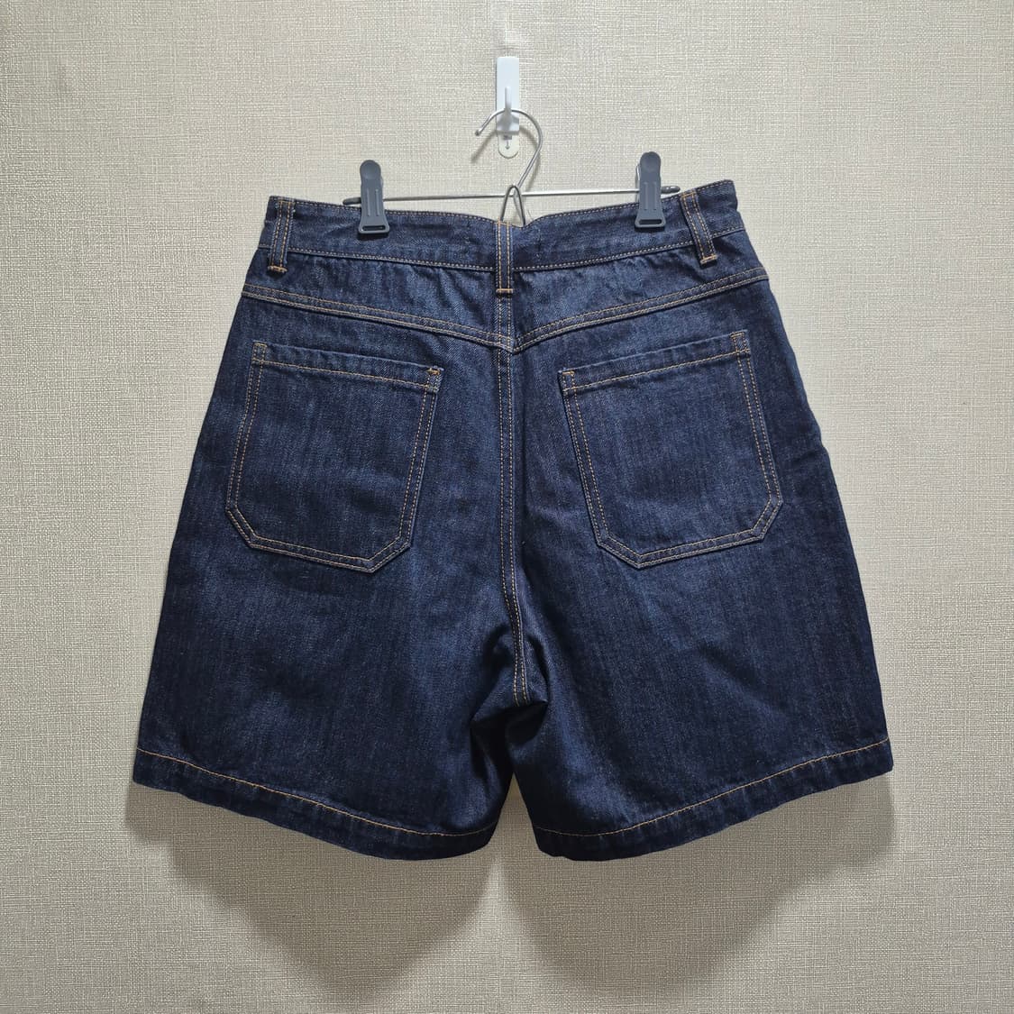 (28) 비슬로우 원턱 데님 쇼츠 인디고 상품이미지6