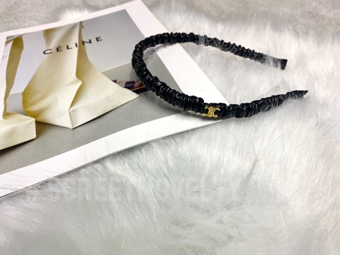  셀린느 레더 헤어밴드 블랙 상품이미지6