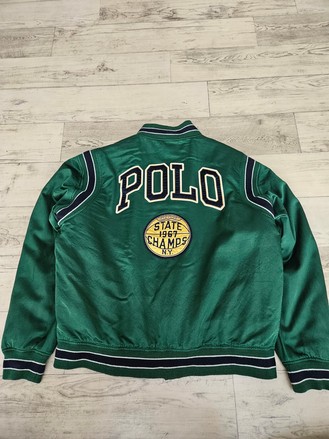 (xl)폴로 랄프로렌 레터맨 새틴 사틴 자켓 그린+세트바지 증정 상품이미지3