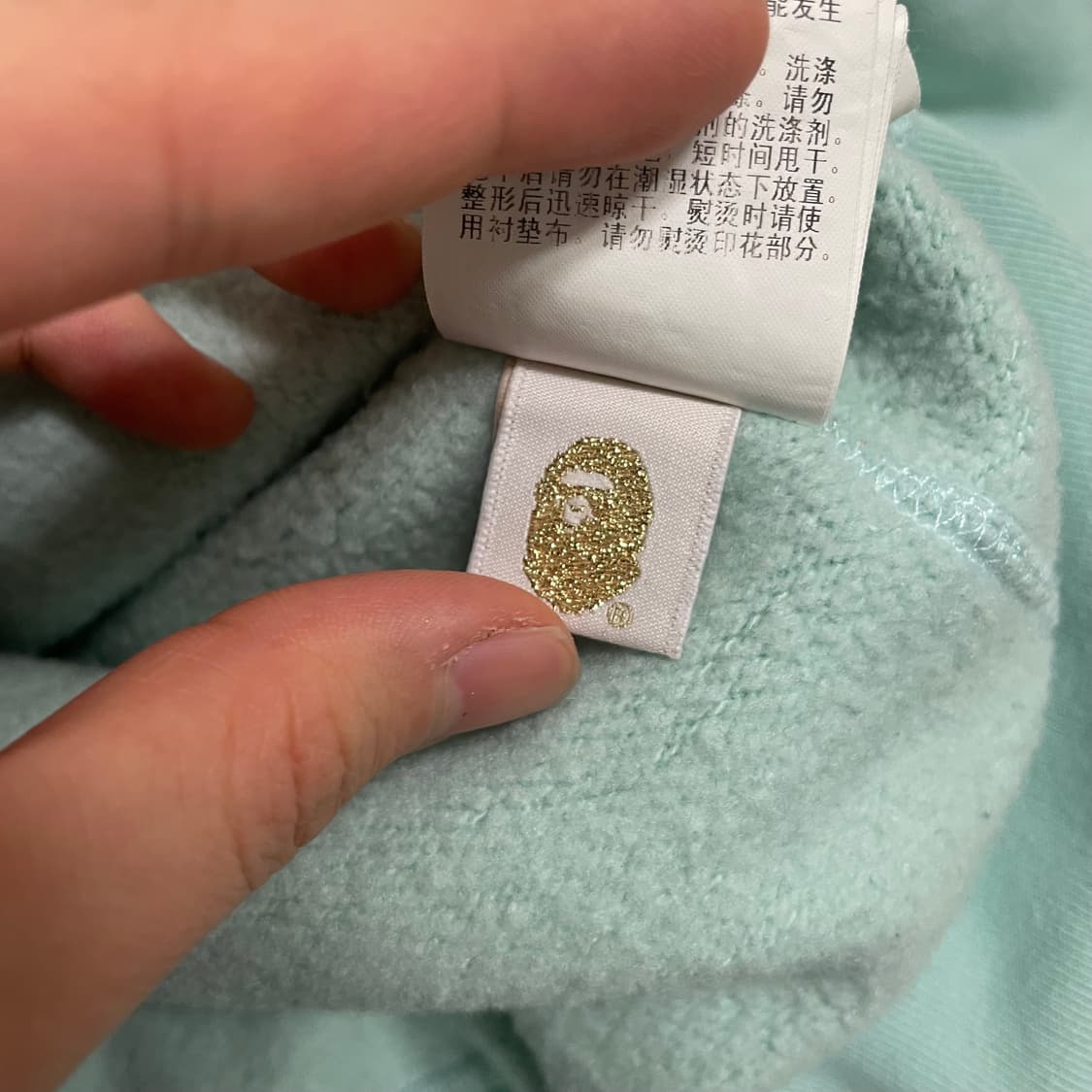 XS)  베이프 민트 블랙 프린트 로고 풀 후드 집업 상품이미지6