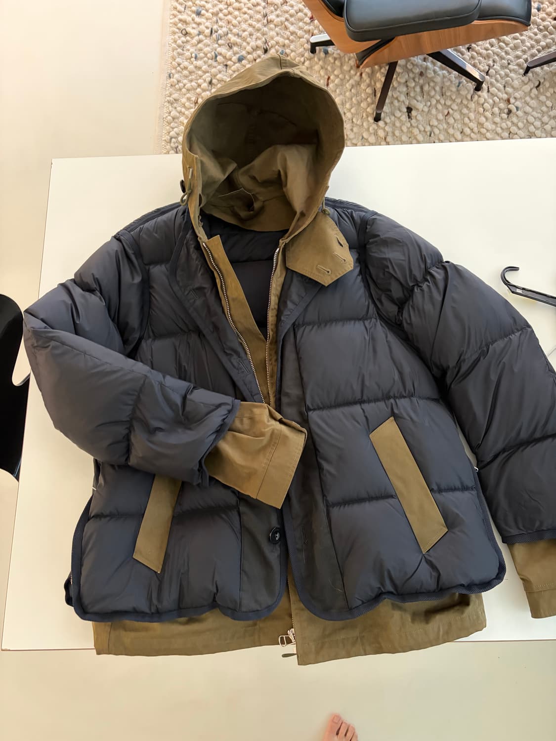 sacai x tenc 콜라보 레이어드 패딩 상품이미지2