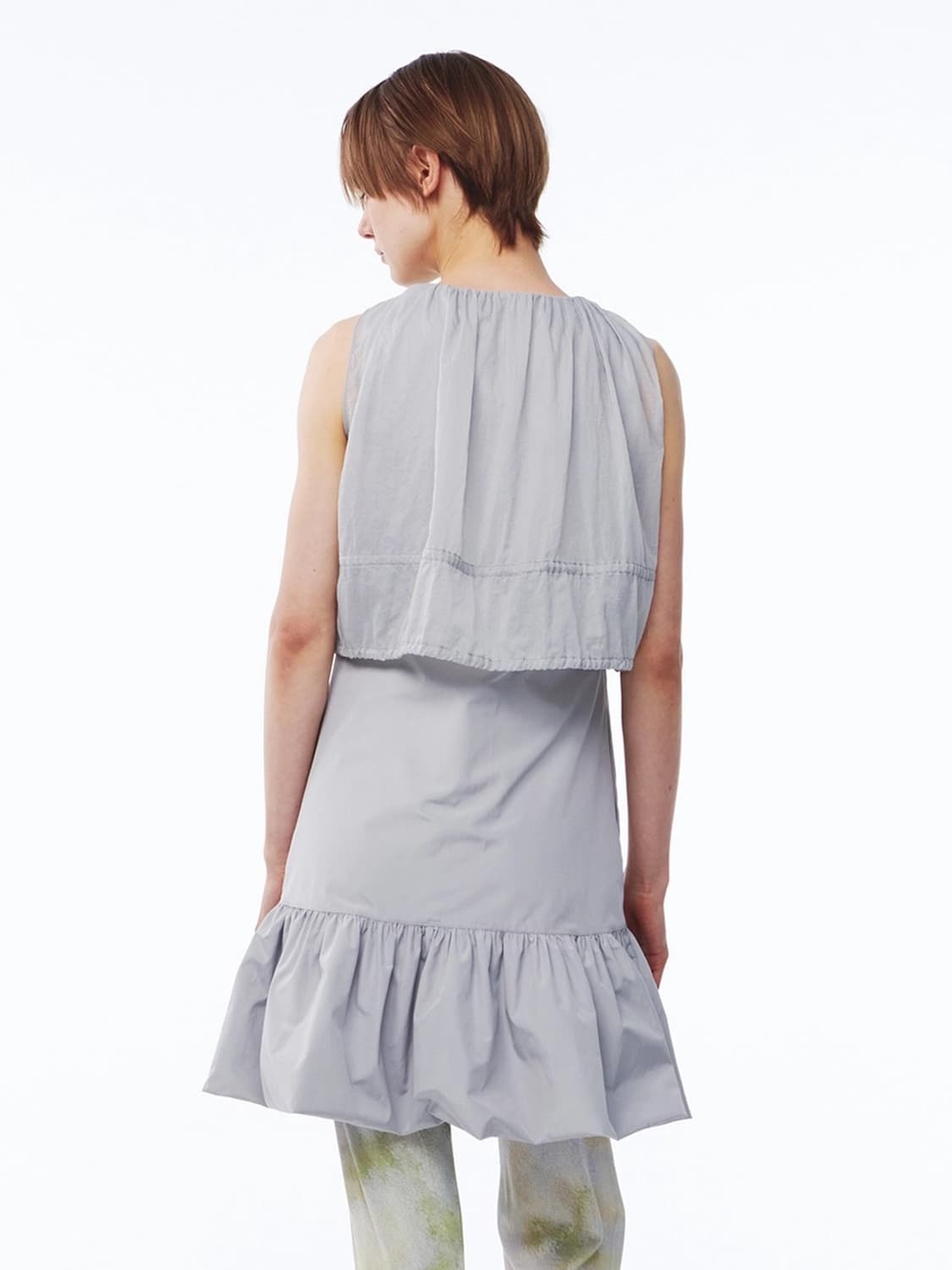 기준 kijun 그레이 시어 레이어드 미니 드레스 상품이미지4