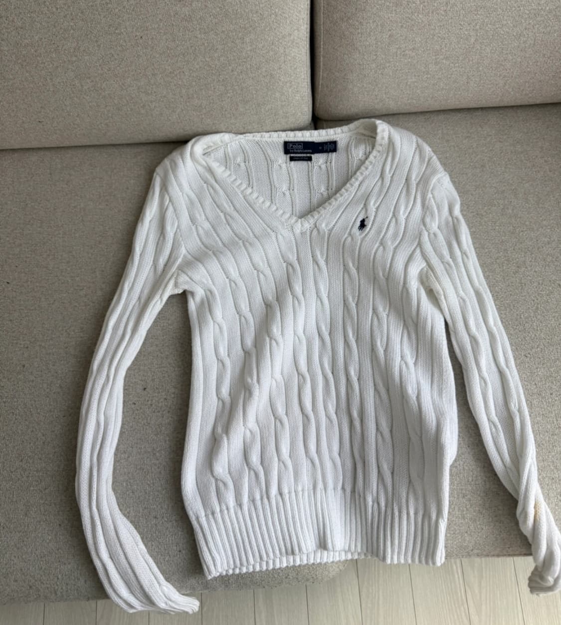 폴로랄프로렌 화이트 브이넥 니트 상품이미지1