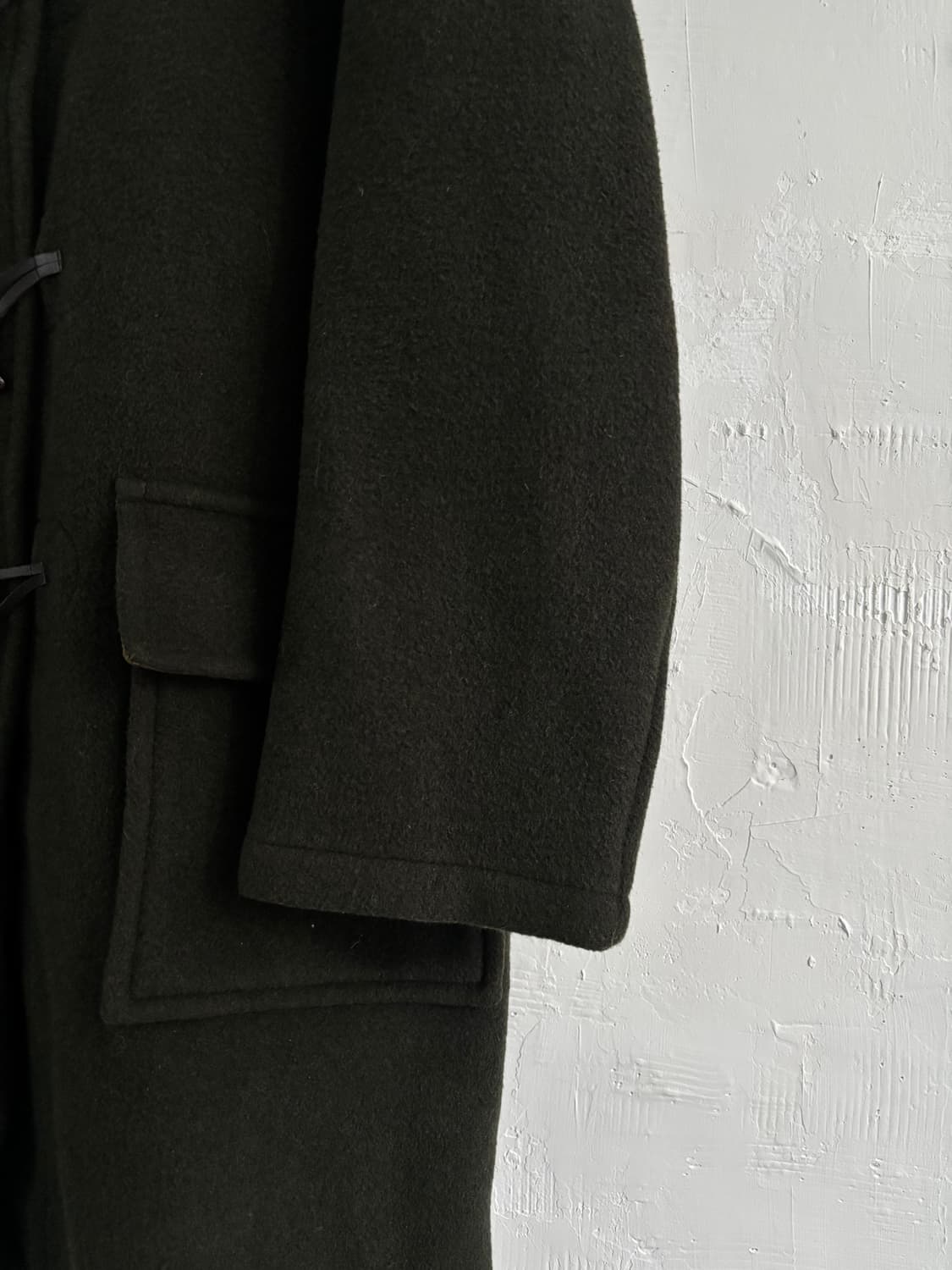 Burberry 버버리 다크 카키 울 더플 코트 상품이미지5