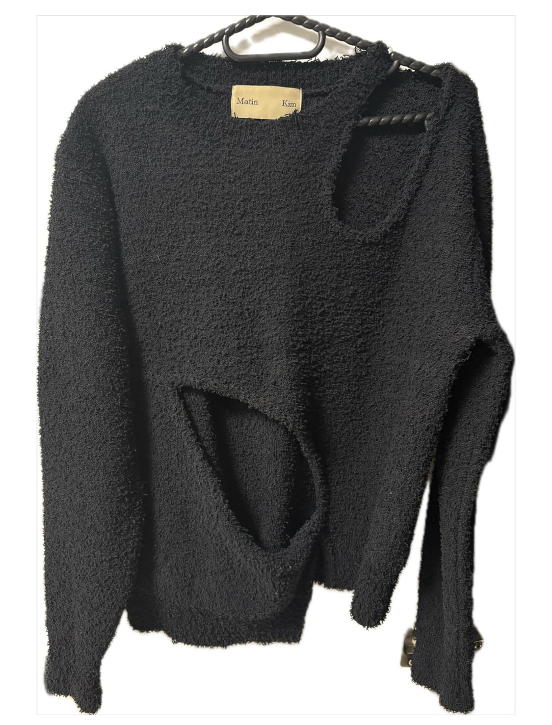 마뗑킴 홀 언발란스 니트 블랙 상품이미지1