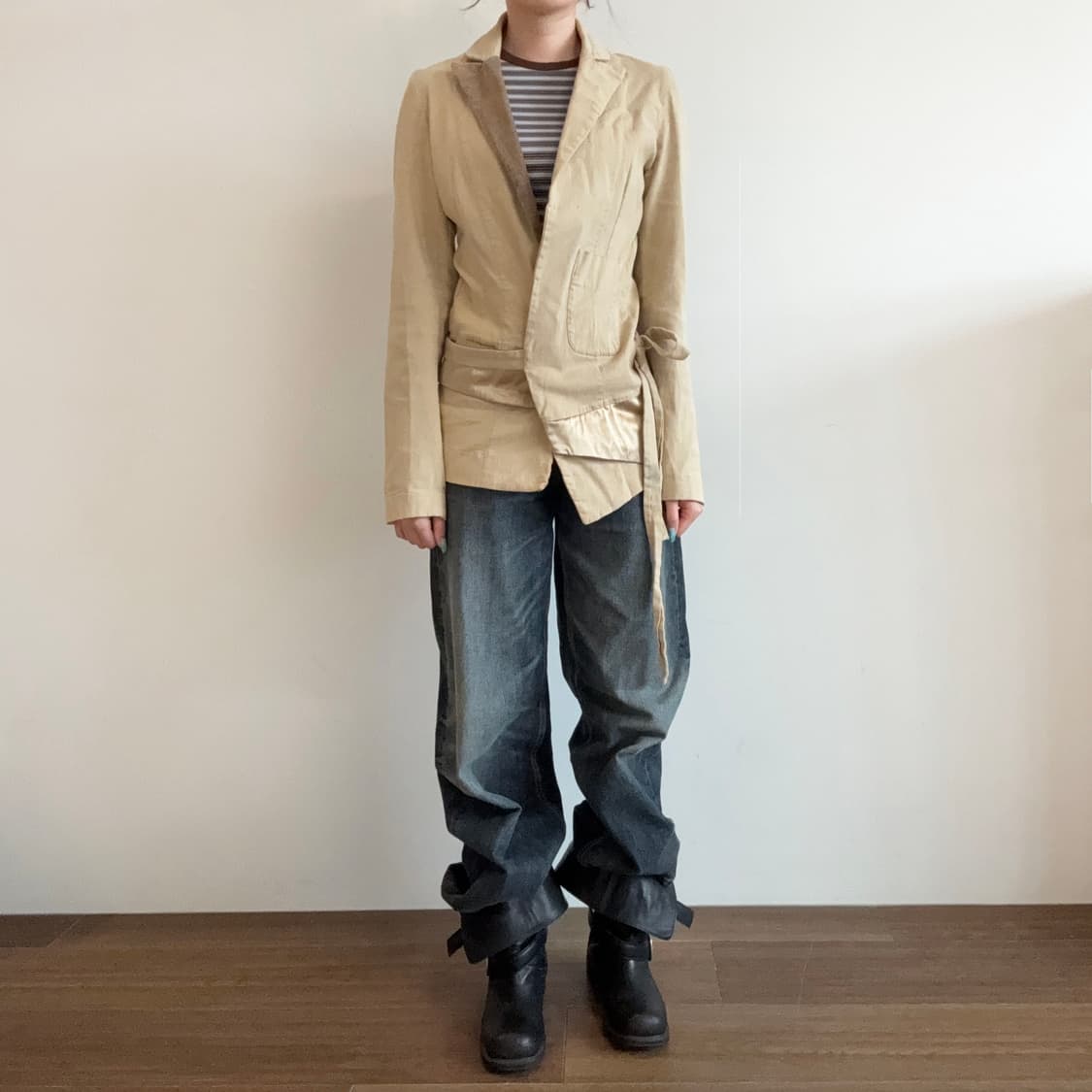 Asymmetric Wrap Blazer Layered Sash 상품이미지2