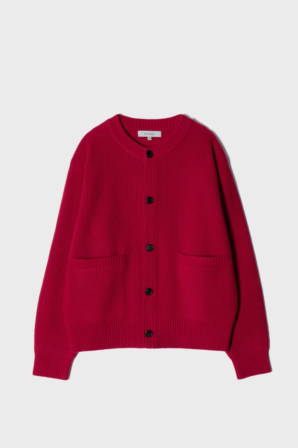 퍼스트플로어 라운드넥 가디건 비비드레드 46 상품이미지1