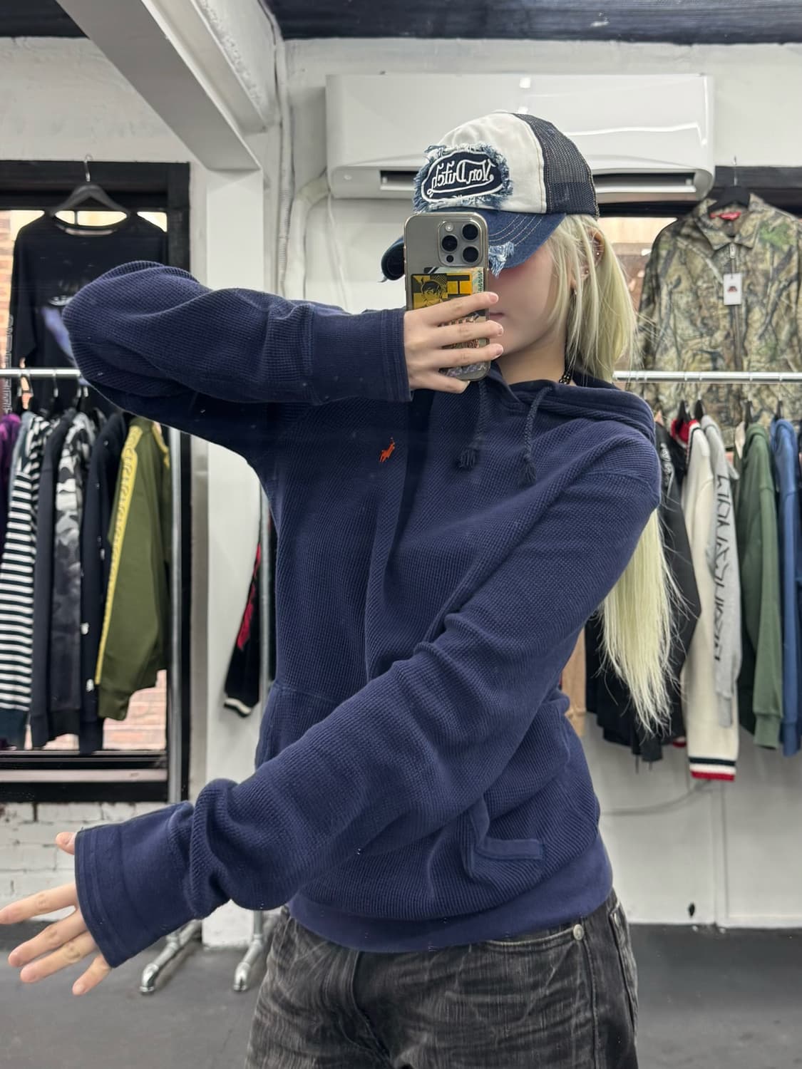 폴로 랄프로렌 와플 후드티 상품이미지2